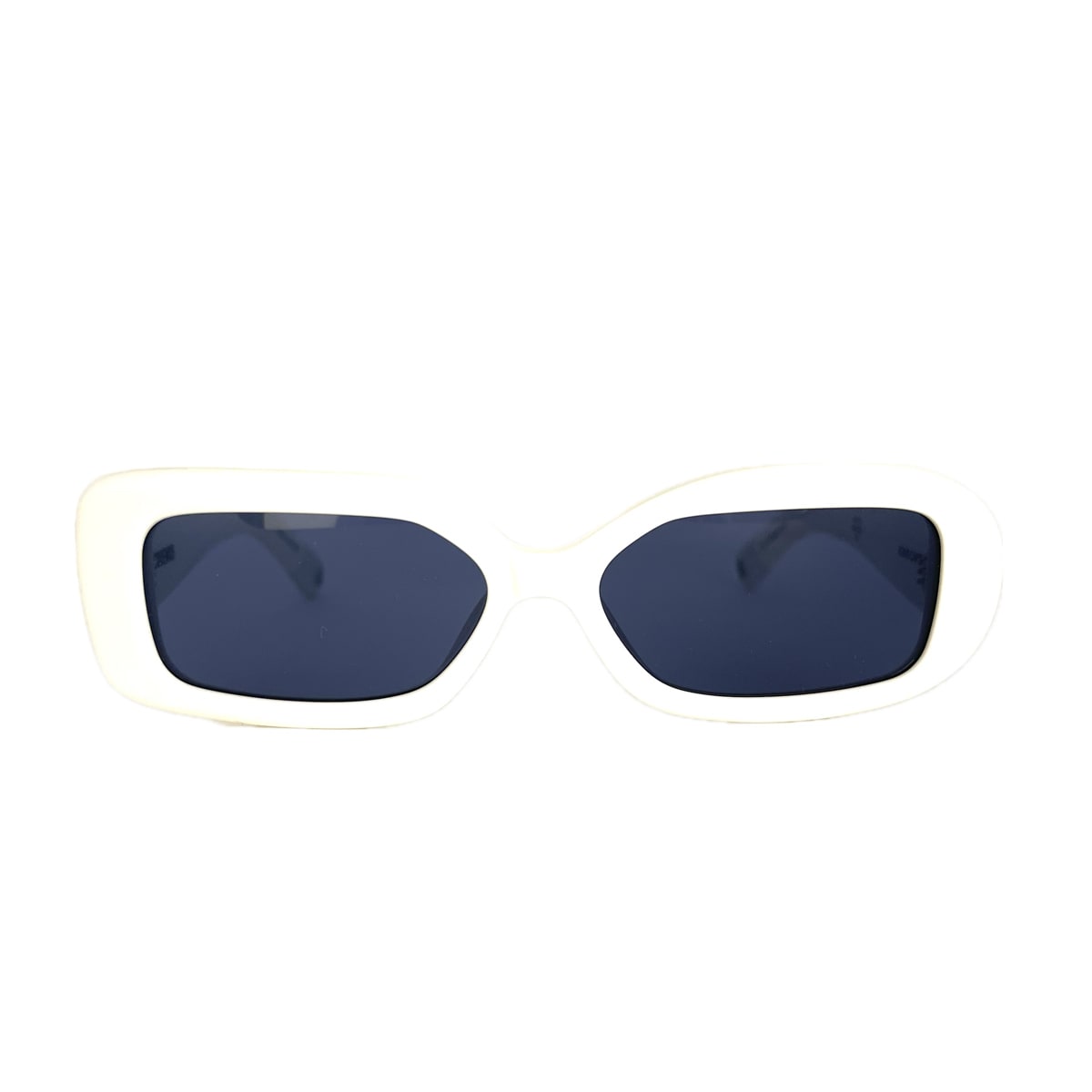 Shop Jacquemus Les Lunettes Rond Carré Jac 11 C2 White Sunglasses In Bianco