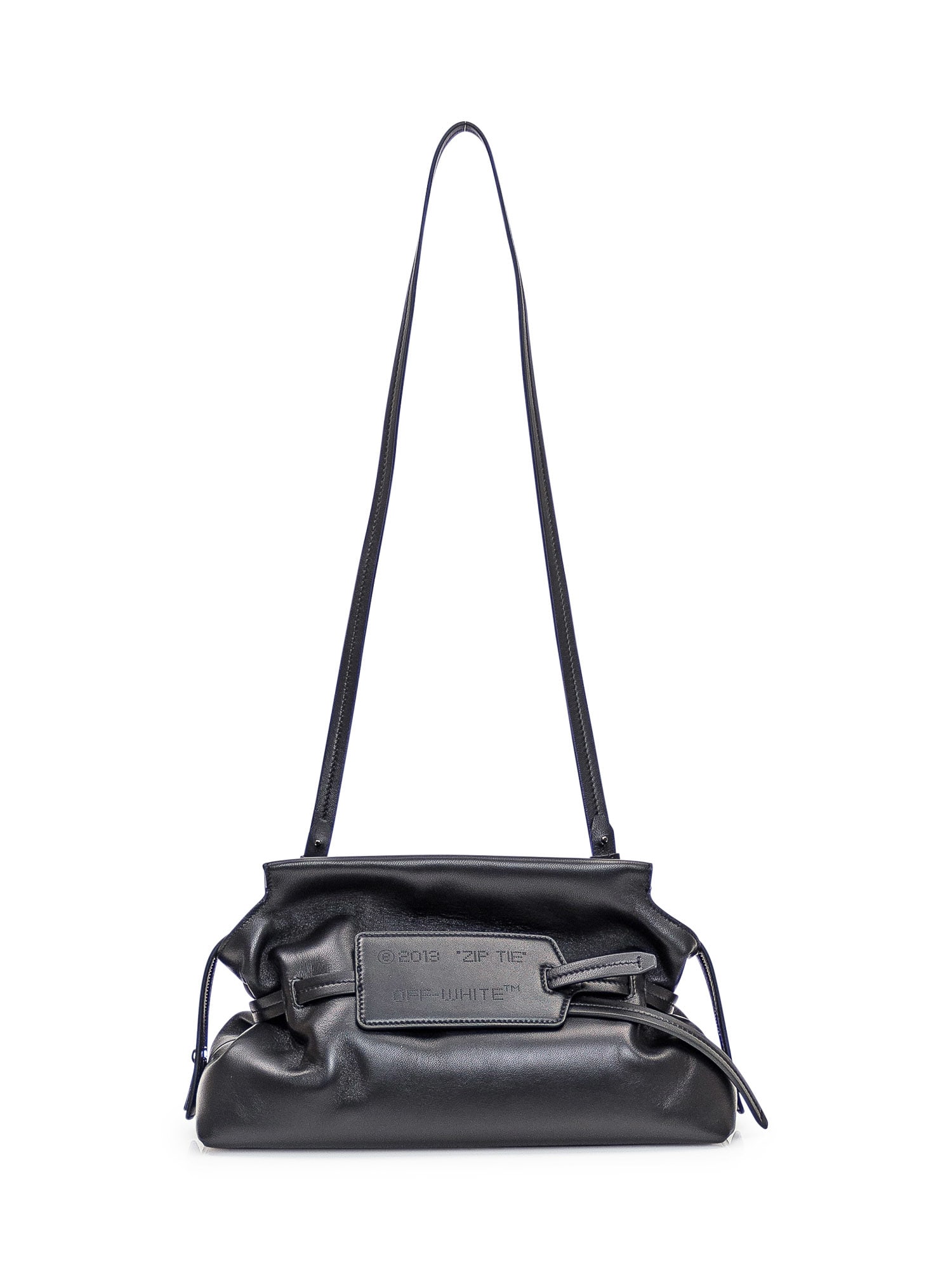 Shop Off-white Clutch Bag With Zip-tie Label In Black