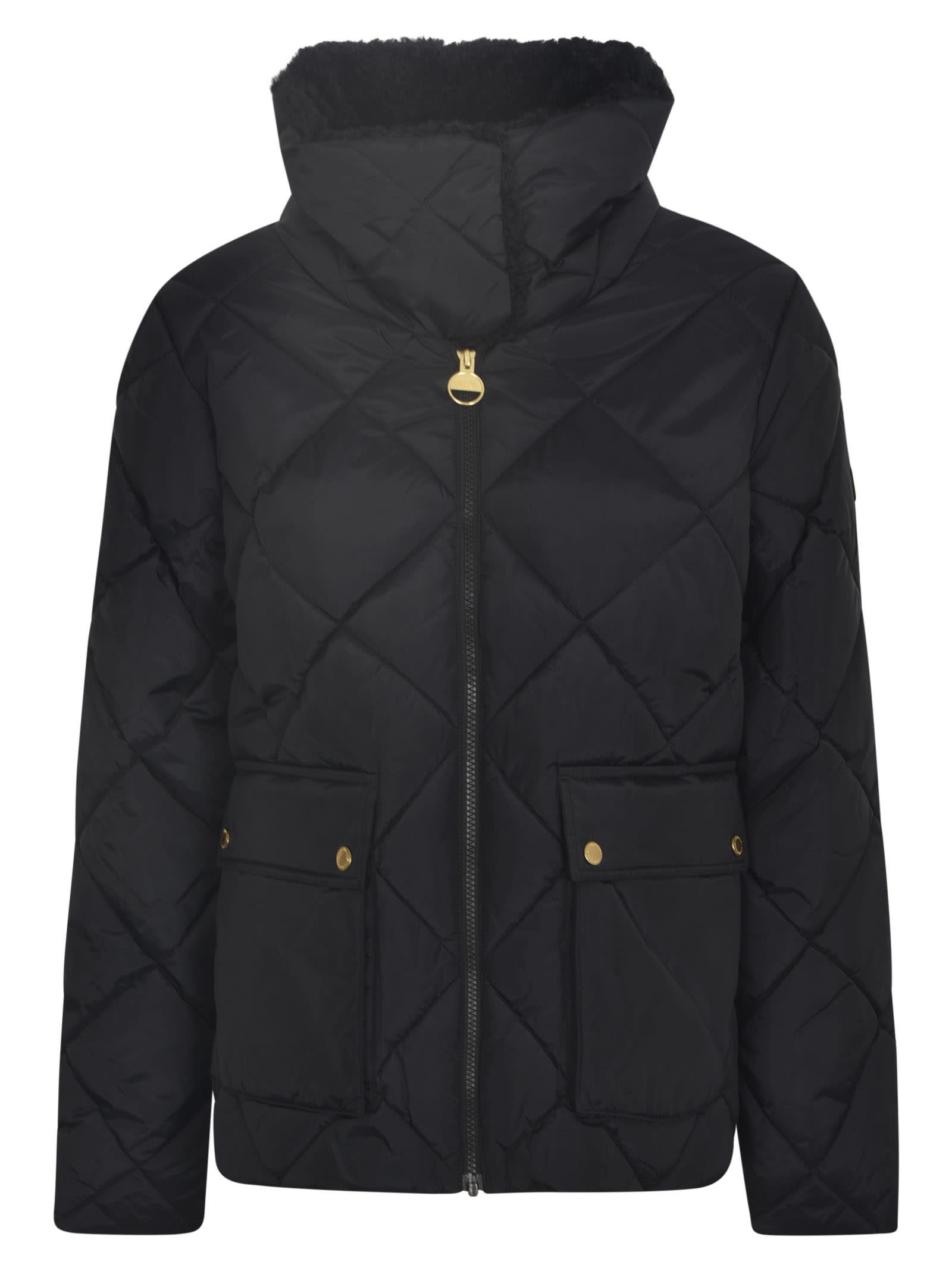 Shop Barbour Quilted Zip Classic Jacket In Black