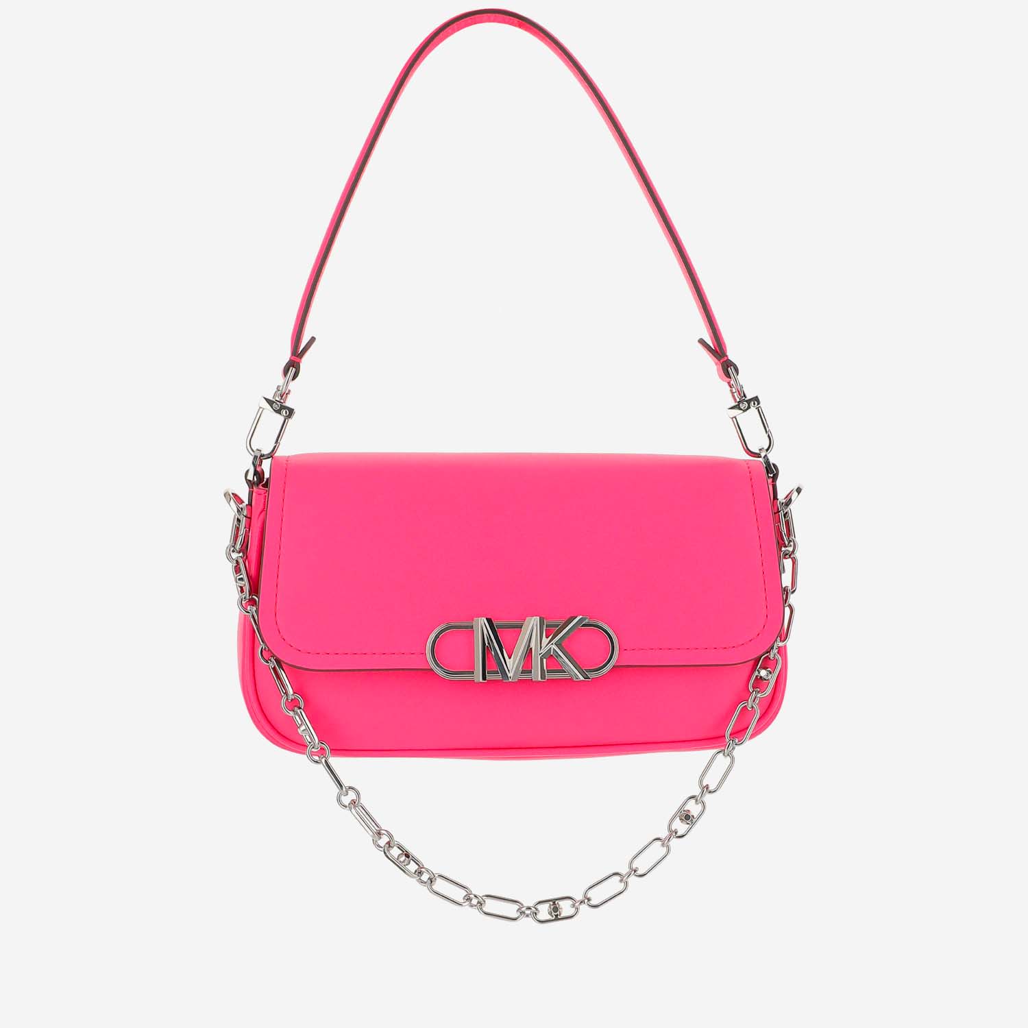 Shop Michael Kors Parker Medium Leather Shoulder Bag In Cherry
