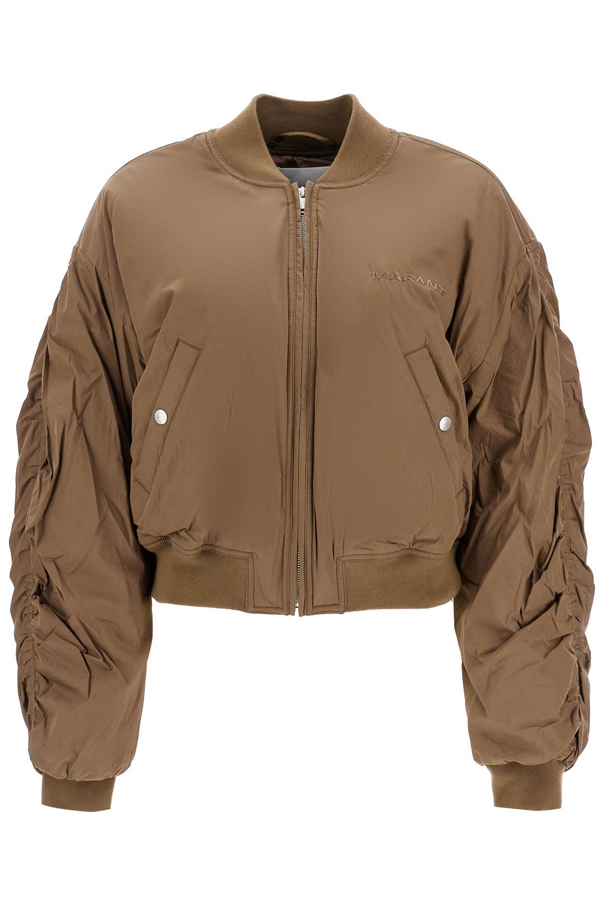 Shop Marant Etoile Bessime Oversized Bomber Jacket In Khaki (khaki)