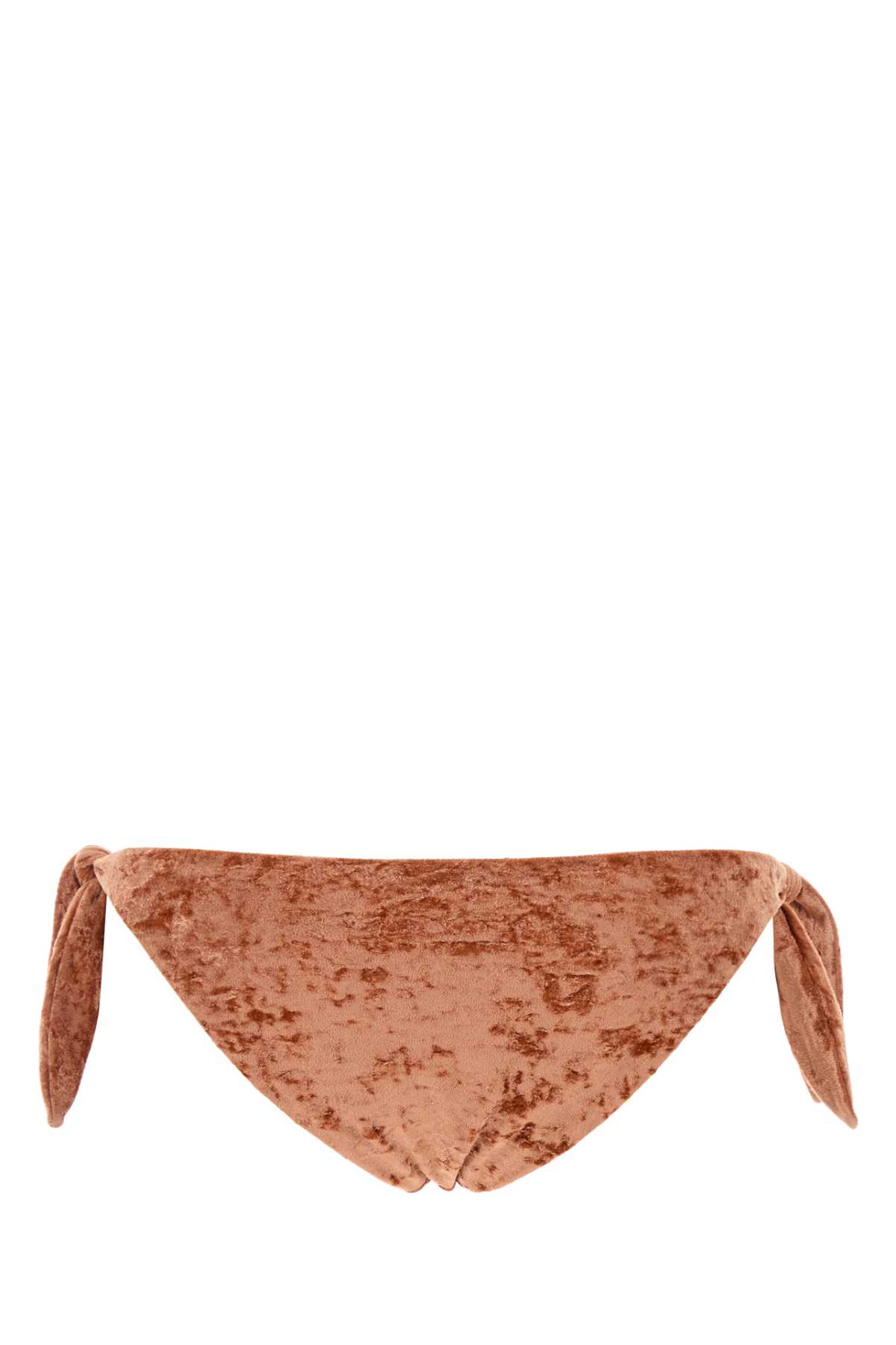 Chloé Chloe Peach Stretch Velvet Bikini Slip In Brown