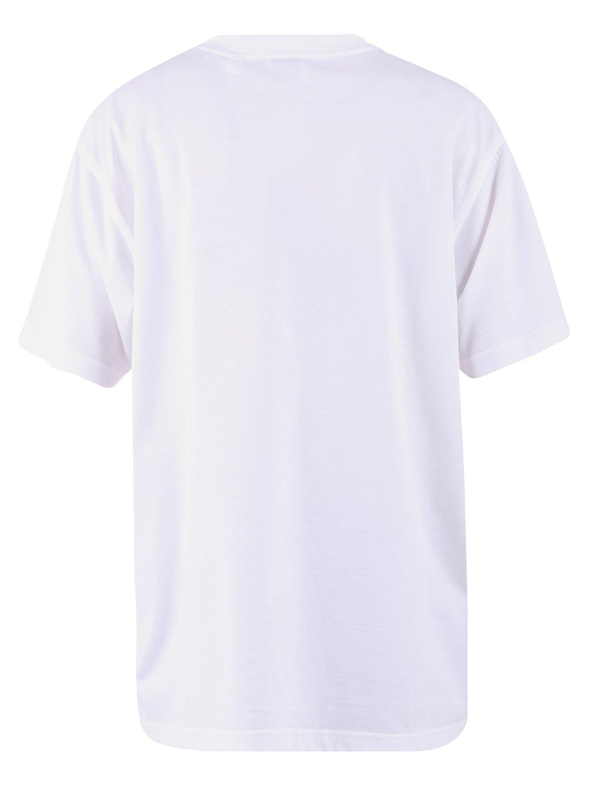Shop Burberry Logo Print Crewneck T-shirt In White