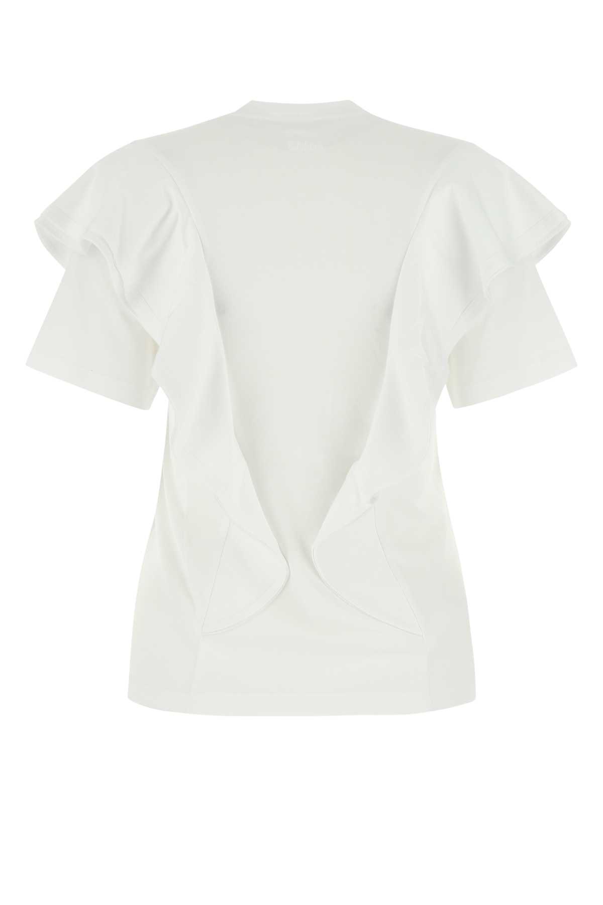 Chloé White Cotton T-shirt In 101