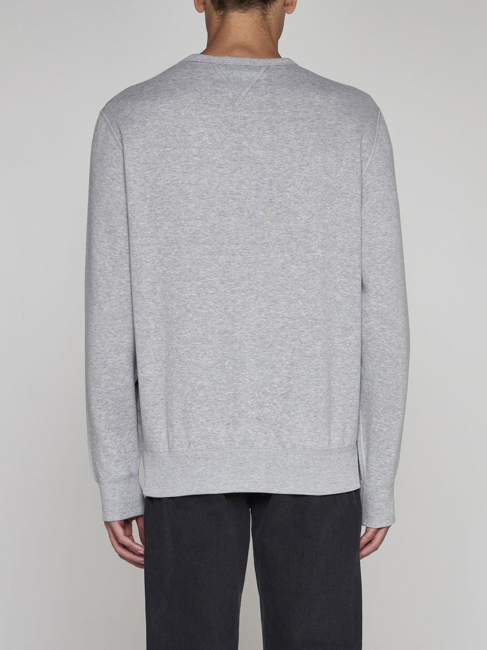 Shop Polo Ralph Lauren Logo Cotton-blend Sweatshirt In Grey