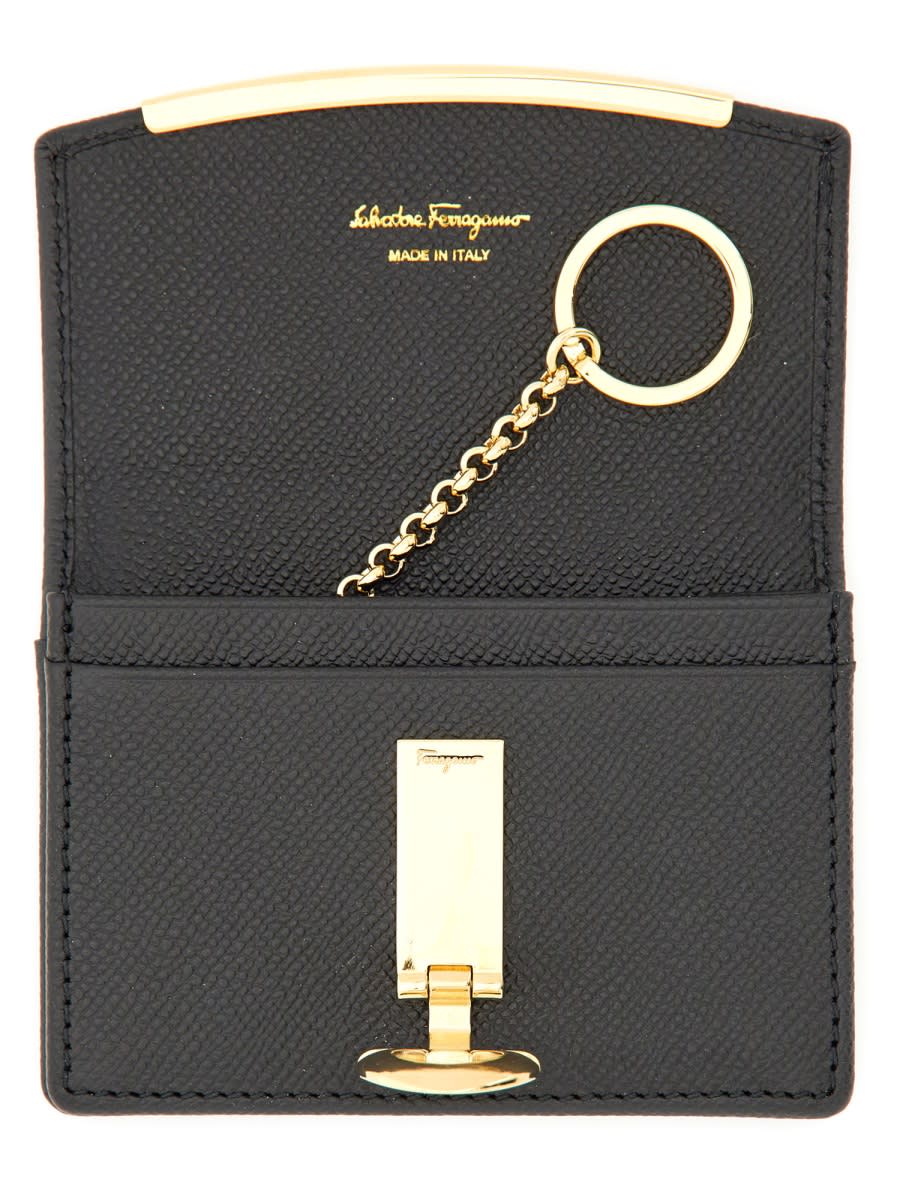 FERRAGAMO BUSINESS CARD HOLDER HOOKS 