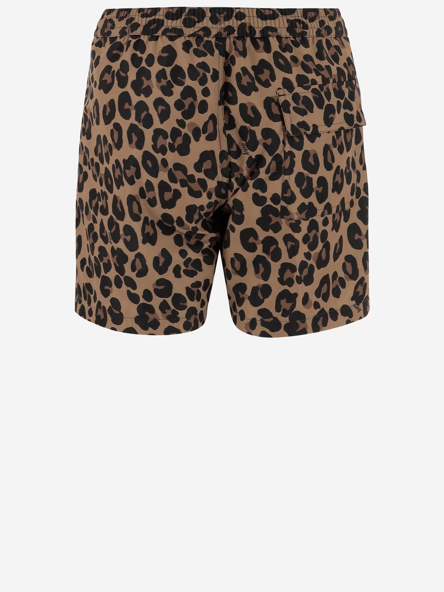 ASPESI NYLON SHORT PANTS WITH LEO PATTERN