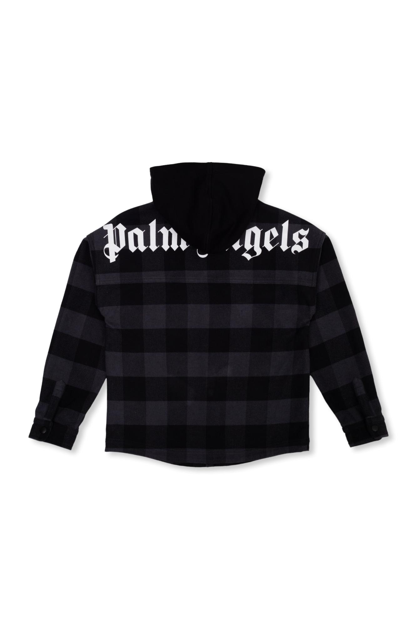 Palm Angels Logo-print Cotton Shirt In Black