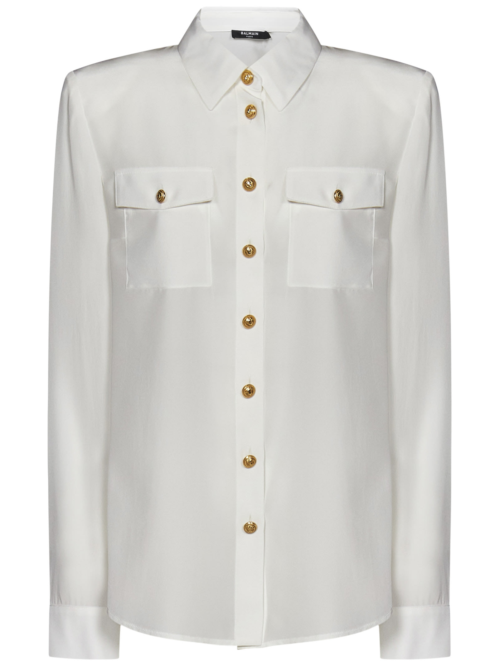 Shop Balmain Shirt In Fa Blanc
