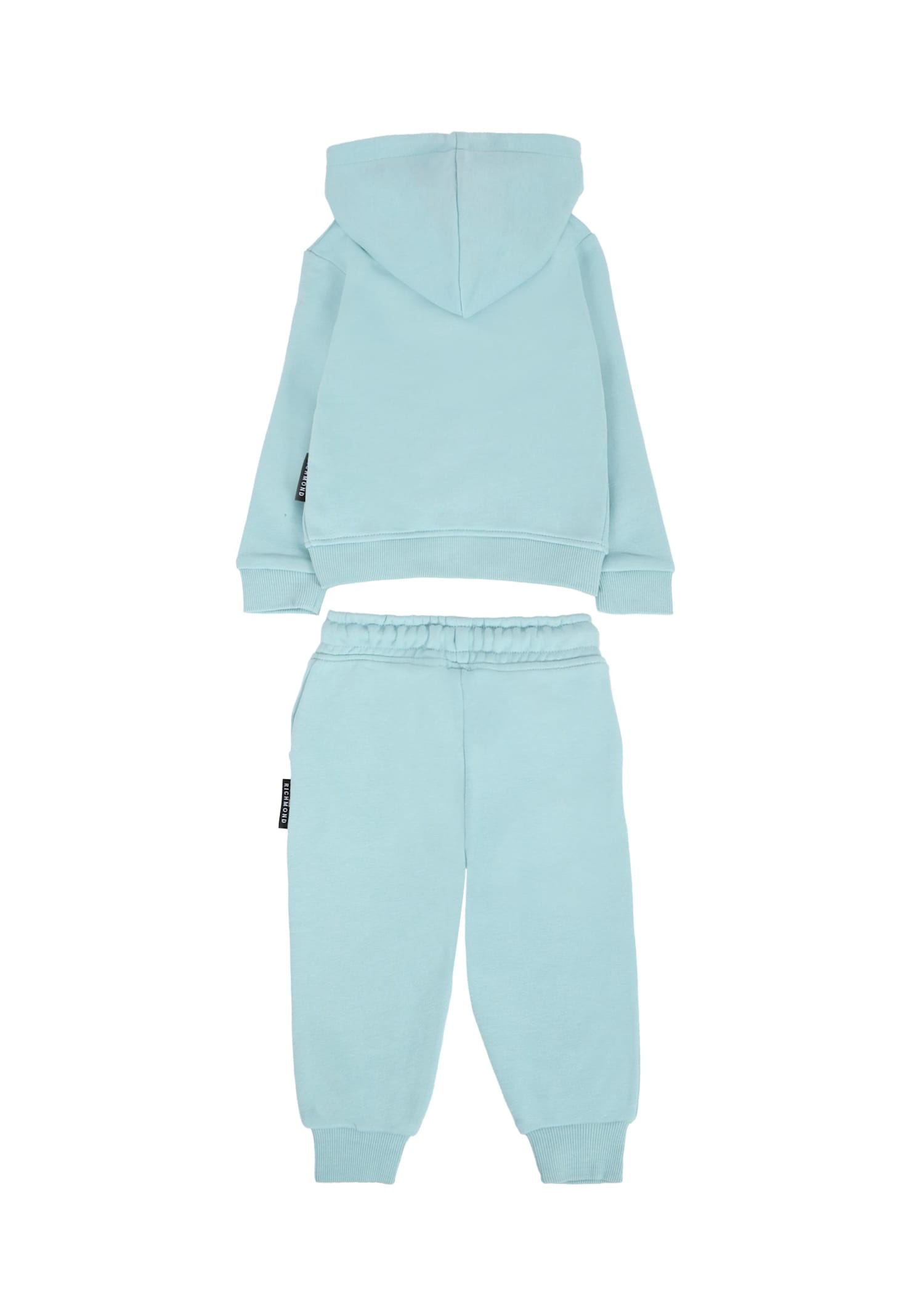 Richmond Light Blue Suit For Baby Boy With Logo In Blue