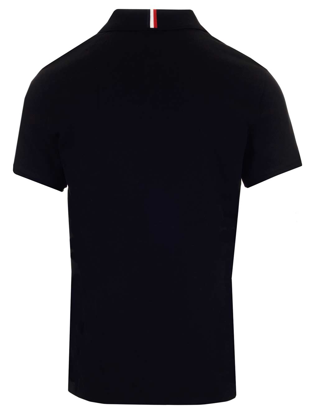 Moncler Black Cotton Polo Shirt In Black
