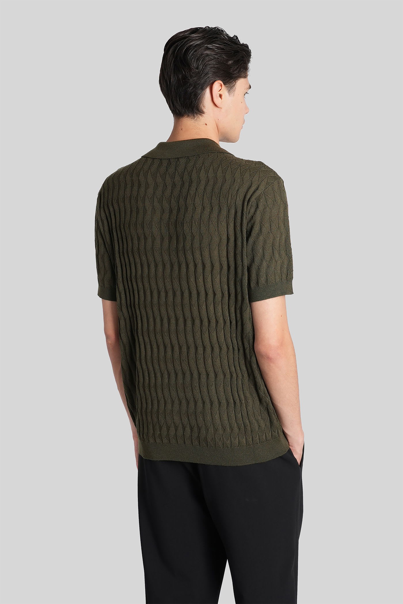 Emporio Armani Polo In Green Acrylic In Green
