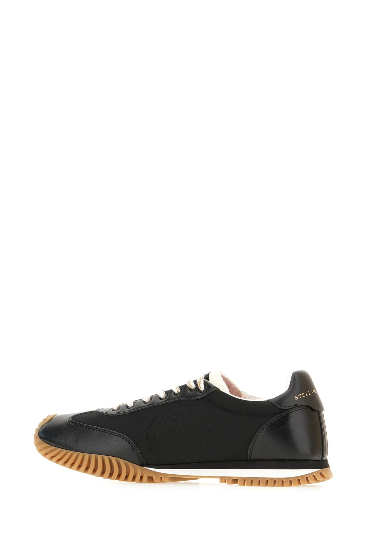 Stella Mccartney Black Fabric S-wave Sneakers In Black