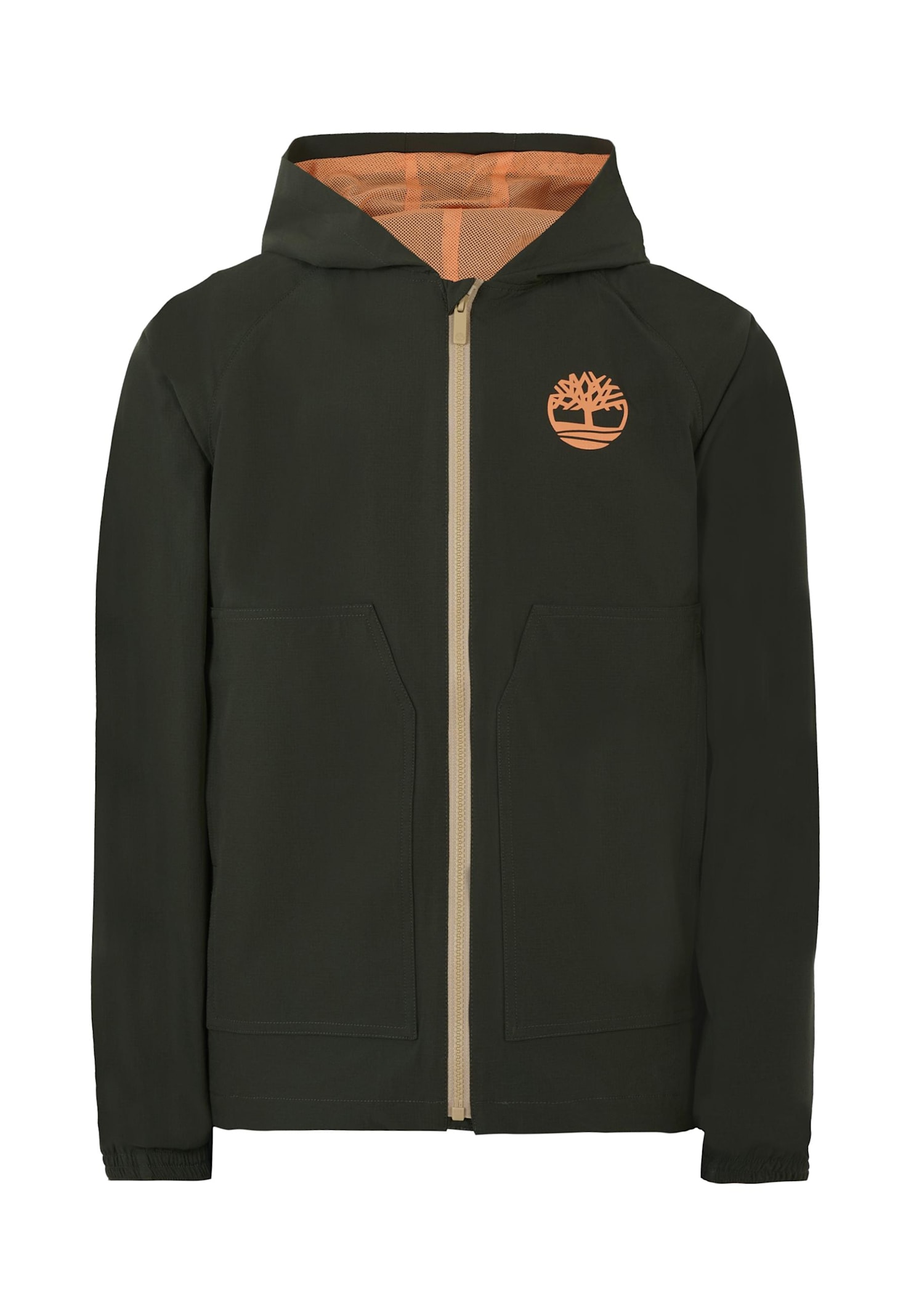 Timberland Green Windbreaker Jacket For Boy With Logo In Green