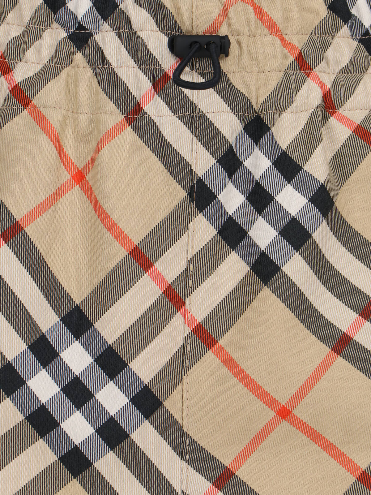 Burberry Check Ekd Drawstring Pull-on Shorts In Beige