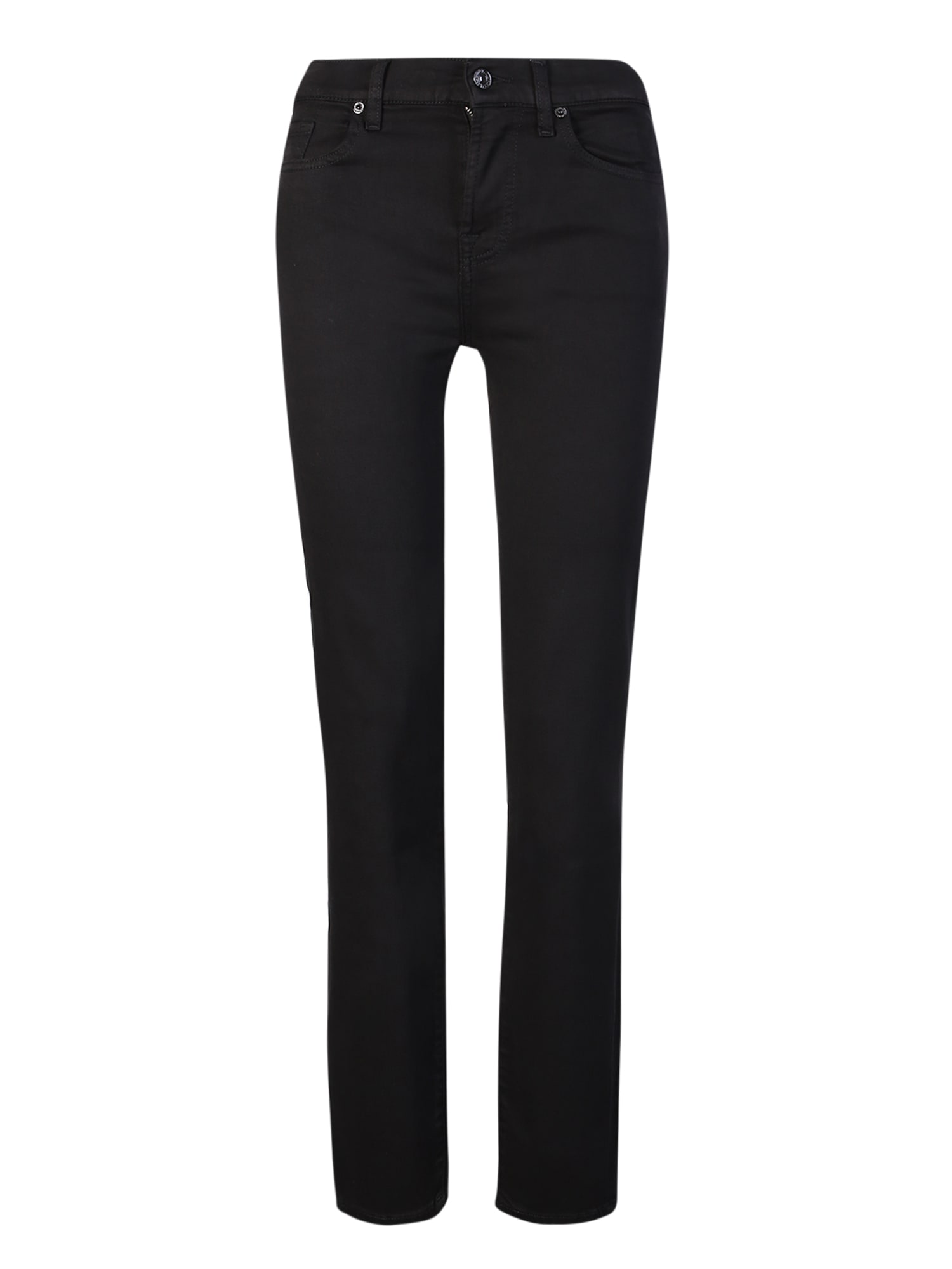 7 For All Mankind Roxanne Skinny Mid-rise Stretch-denim Jeans In Black