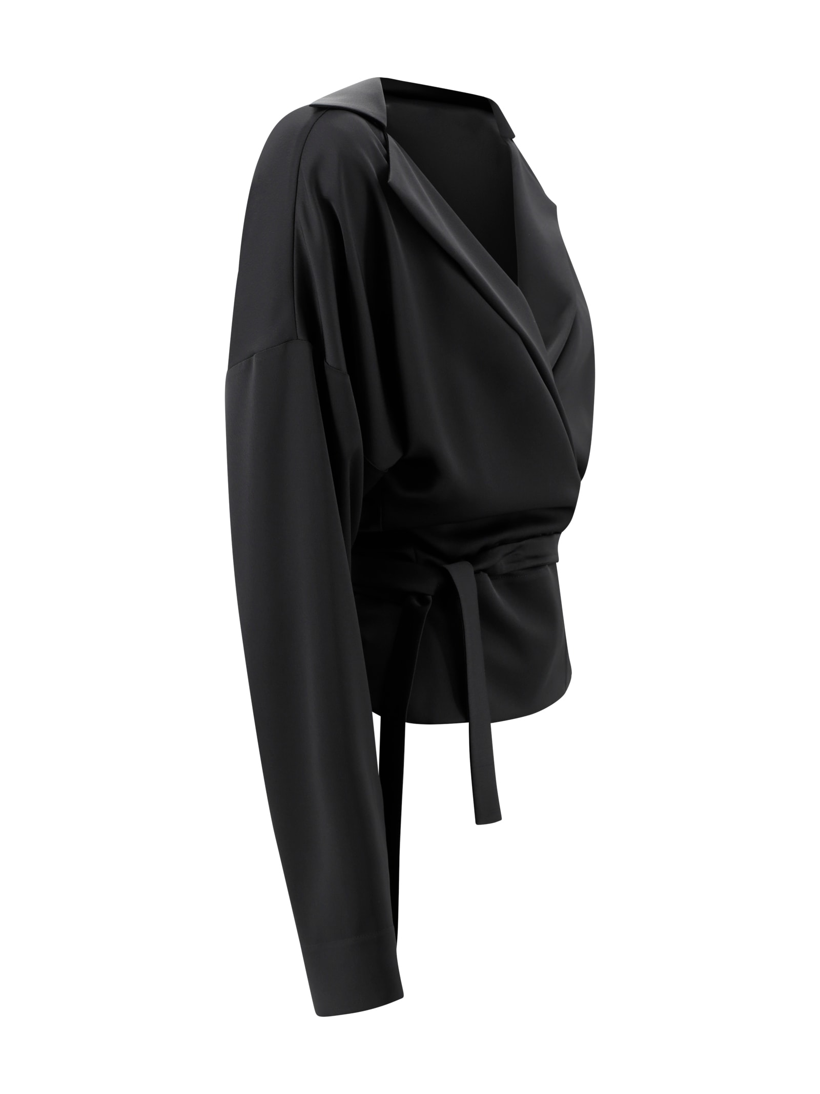 Philosophy Di Lorenzo Serafini Wrap-around Blouse In Black