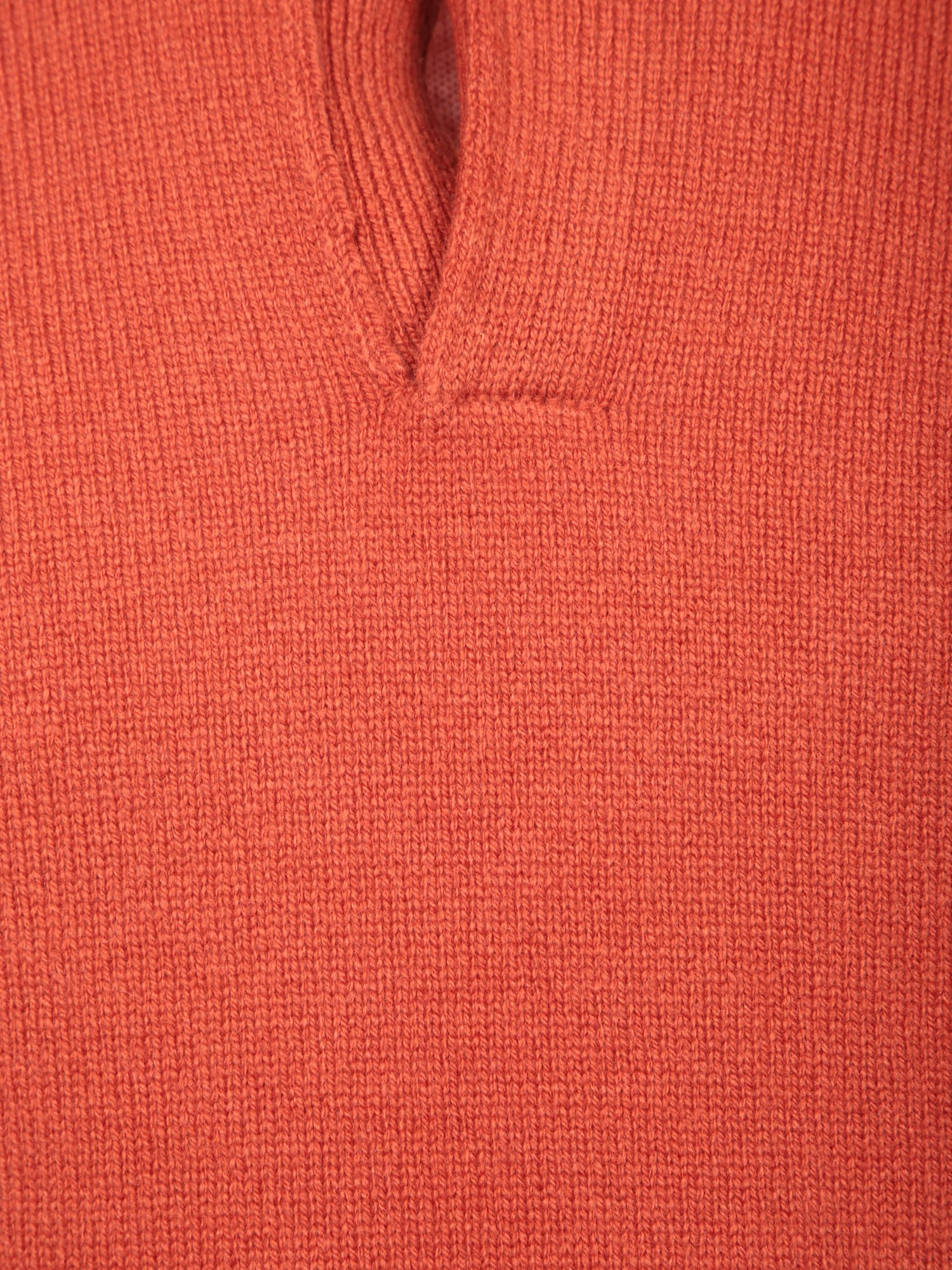 Shop Zanone Slim Fit Long Sleeve Orange Polo Shirt