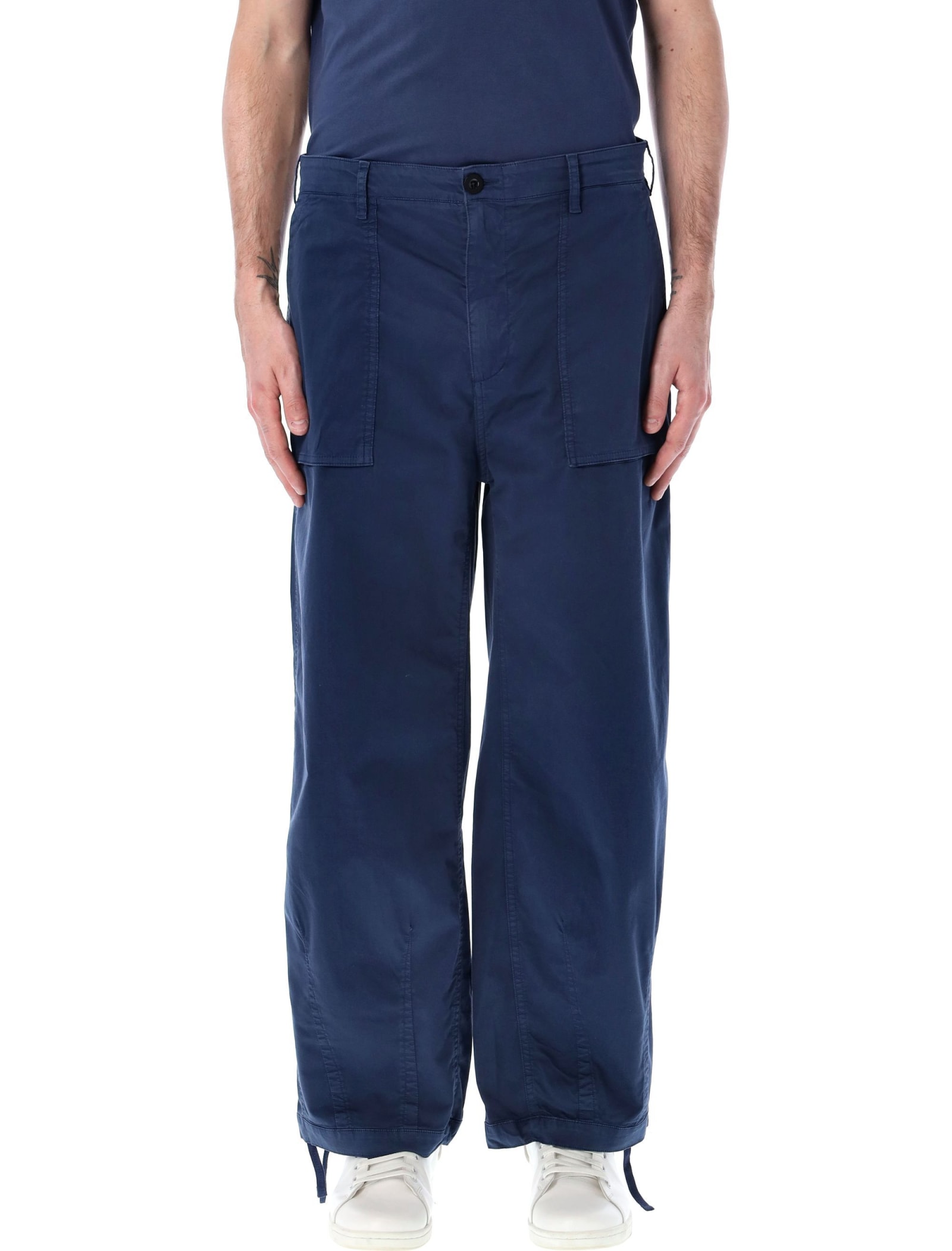 Shop Ten C Cargo Trousers In Night Blue