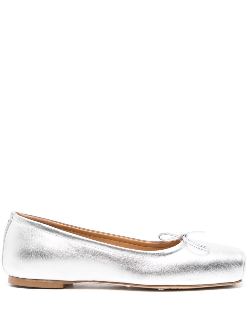 Shop Aeyde Gabriella Laminated Nappa Leather In Silver