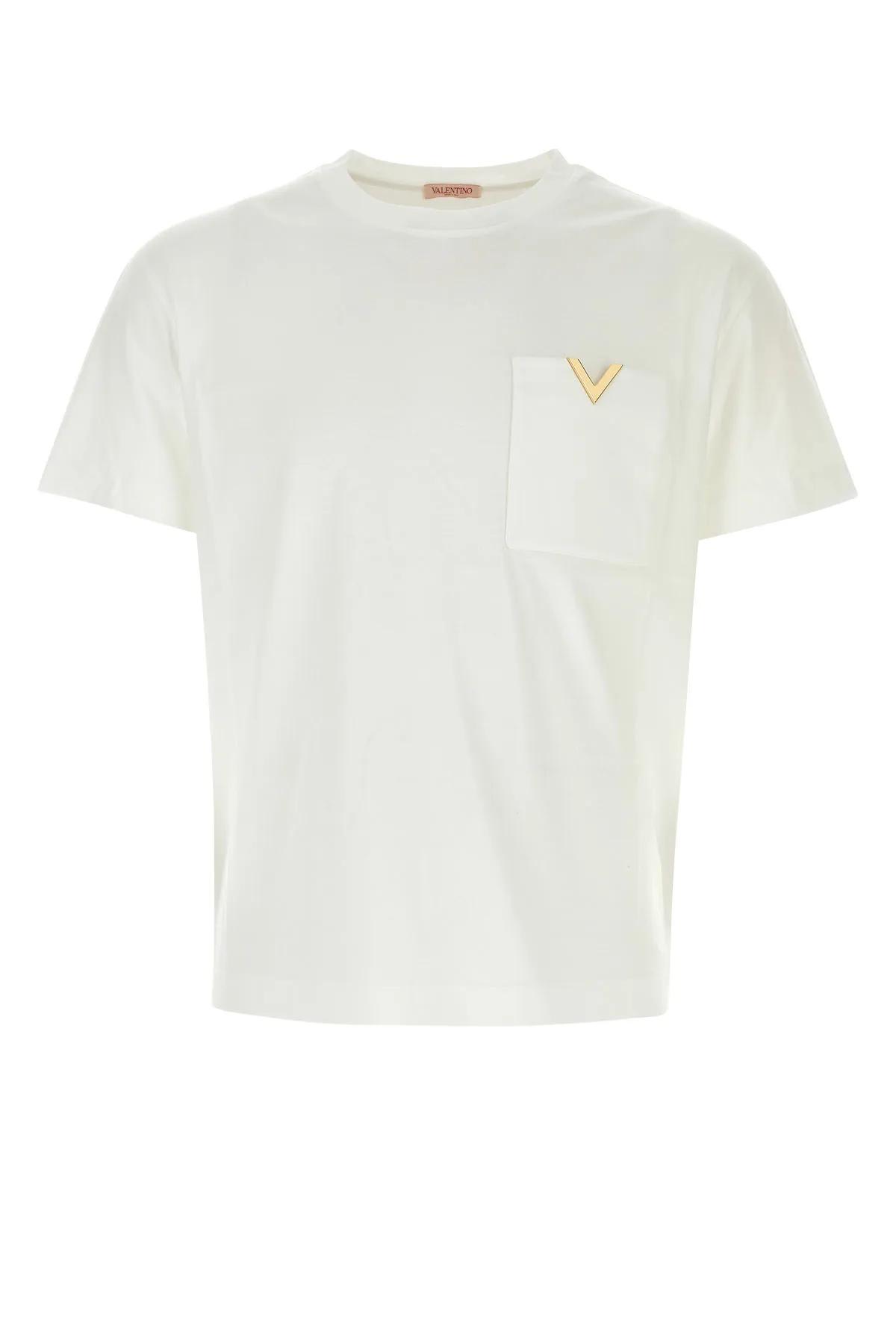 Shop Valentino White Cotton T-shirt