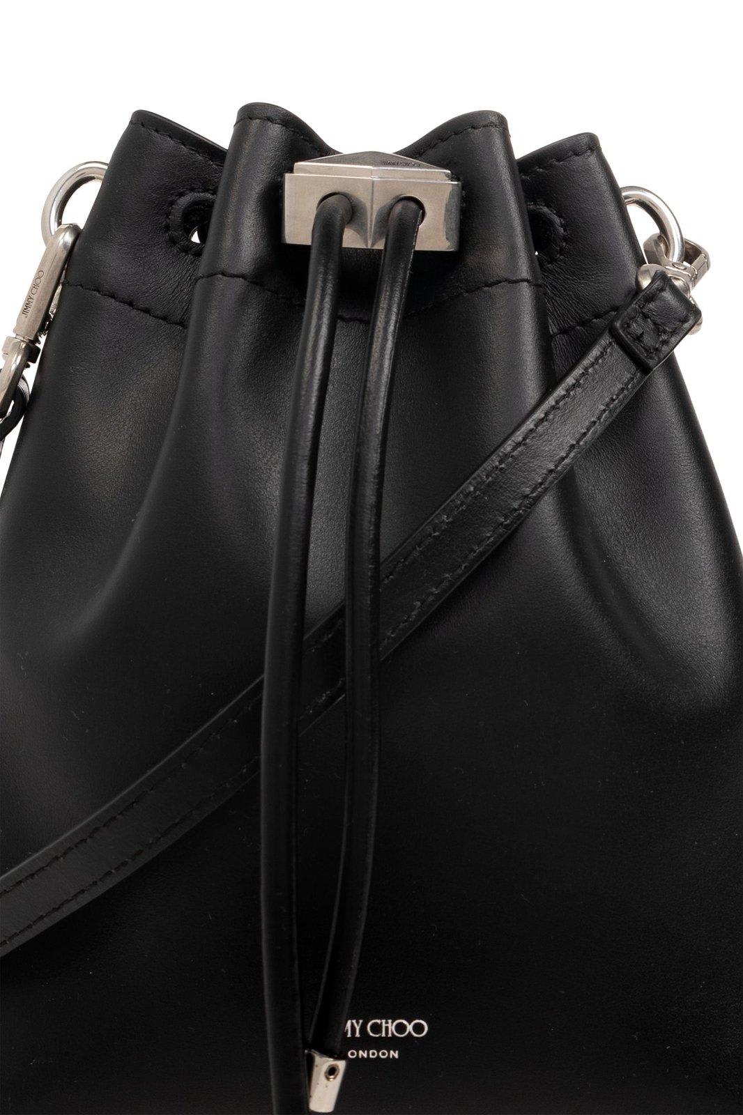 Shop Jimmy Choo Bon Bon Drawstring Crossbody Bag In Black