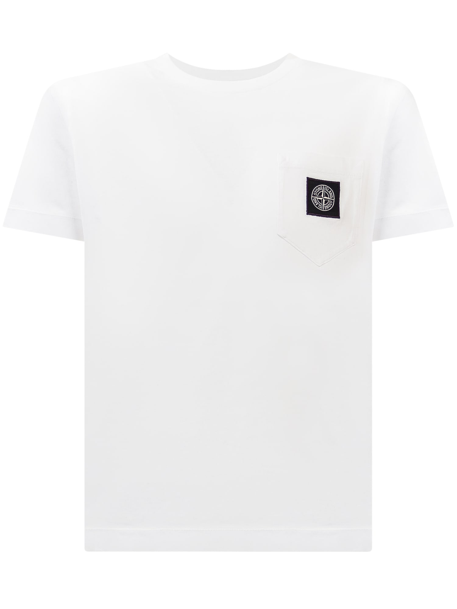 Shop Stone Island Junior T-shirt With Logo In White