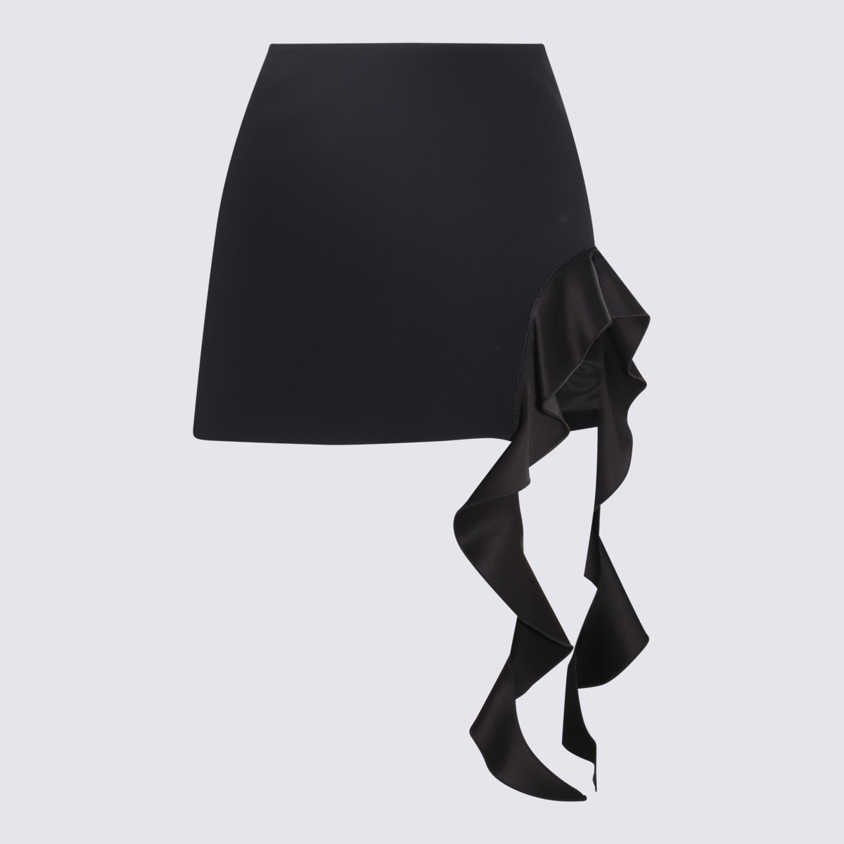Shop David Koma Black Viscose Blend Mini Skirt