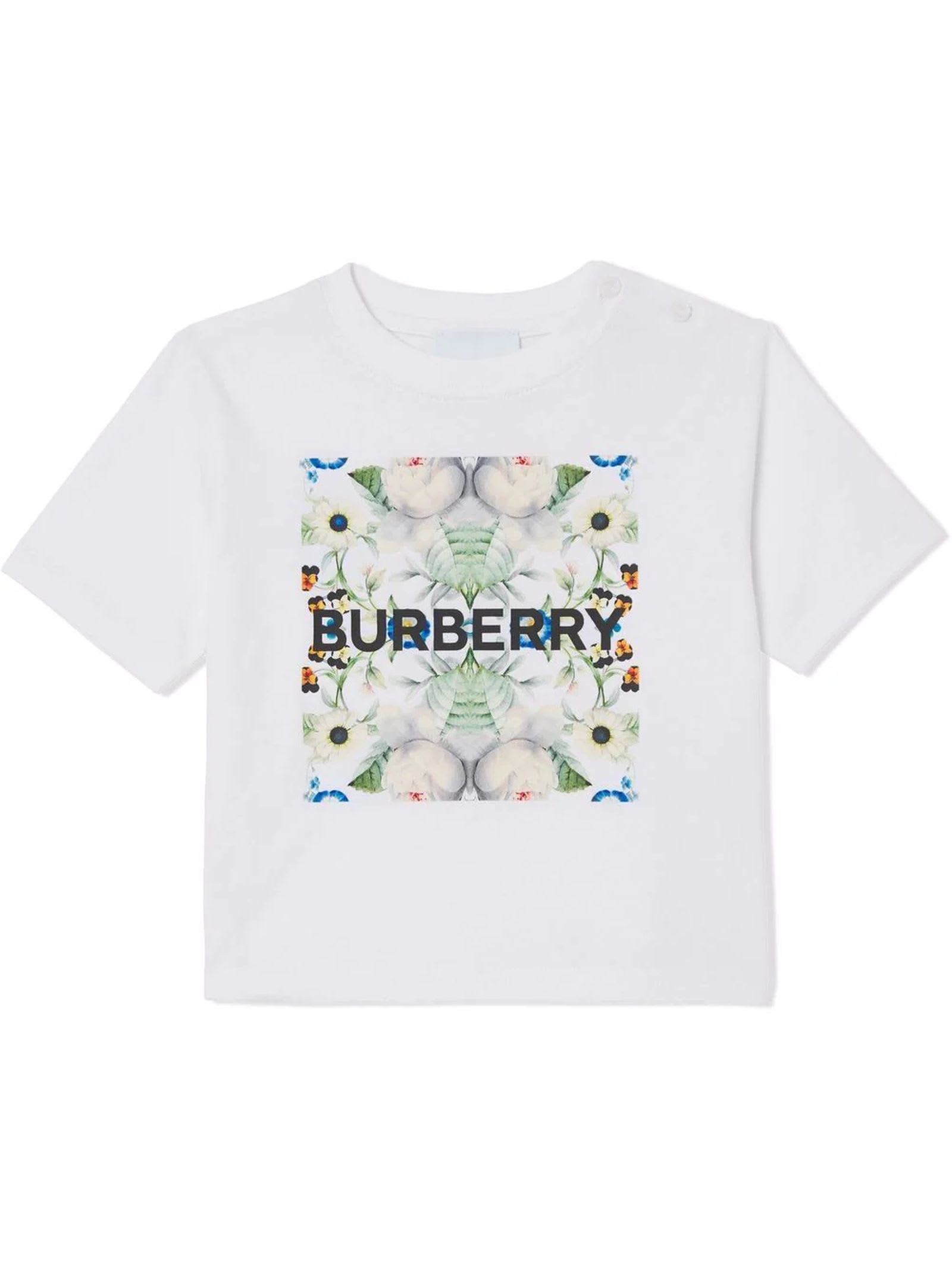 Burberry White Cotton Tshirt