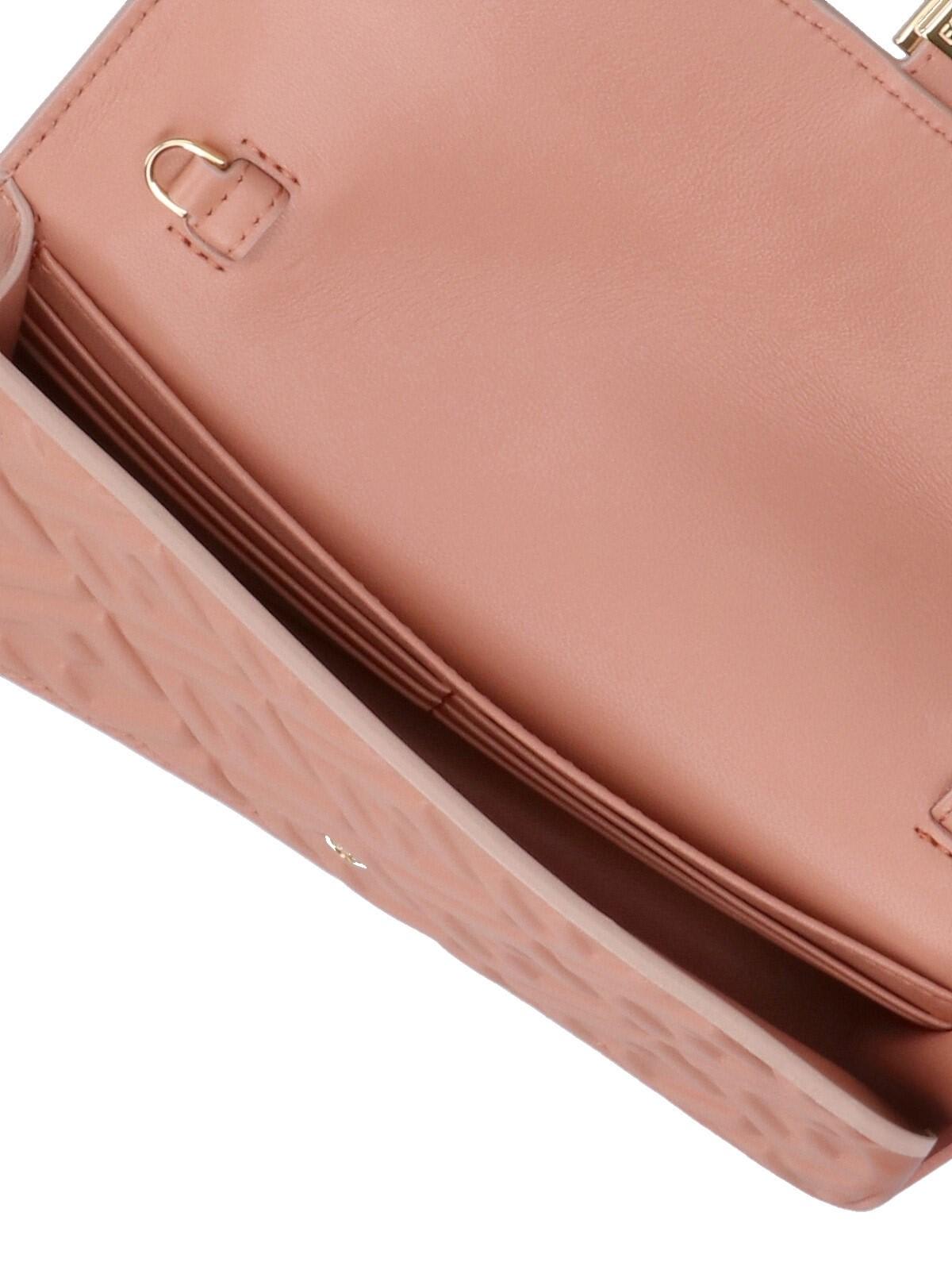 Fendi Baguette Wallet With Shoulder Strap In Ballet Rose+os