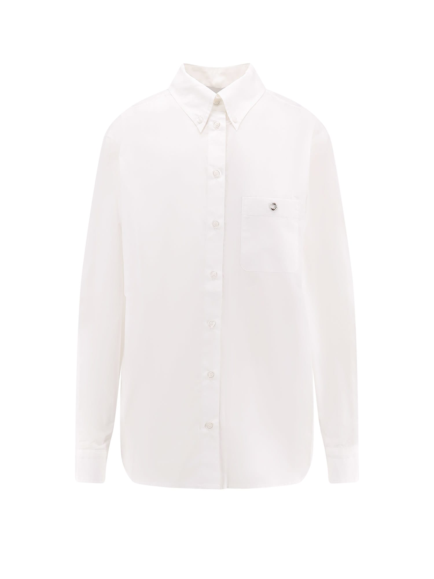 Coperni Cotton Shirt With Pointed Collar And Pocket In White