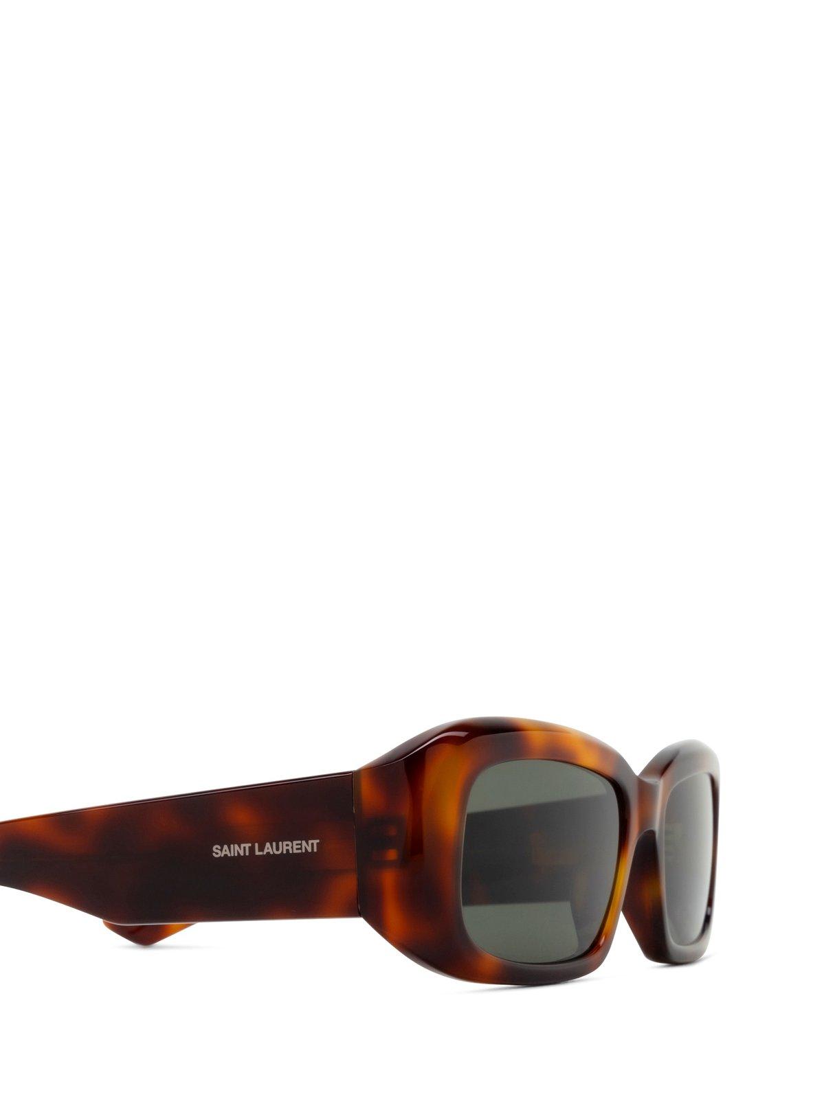 Saint Laurent Rectangle-frame Sunglasses In Brown