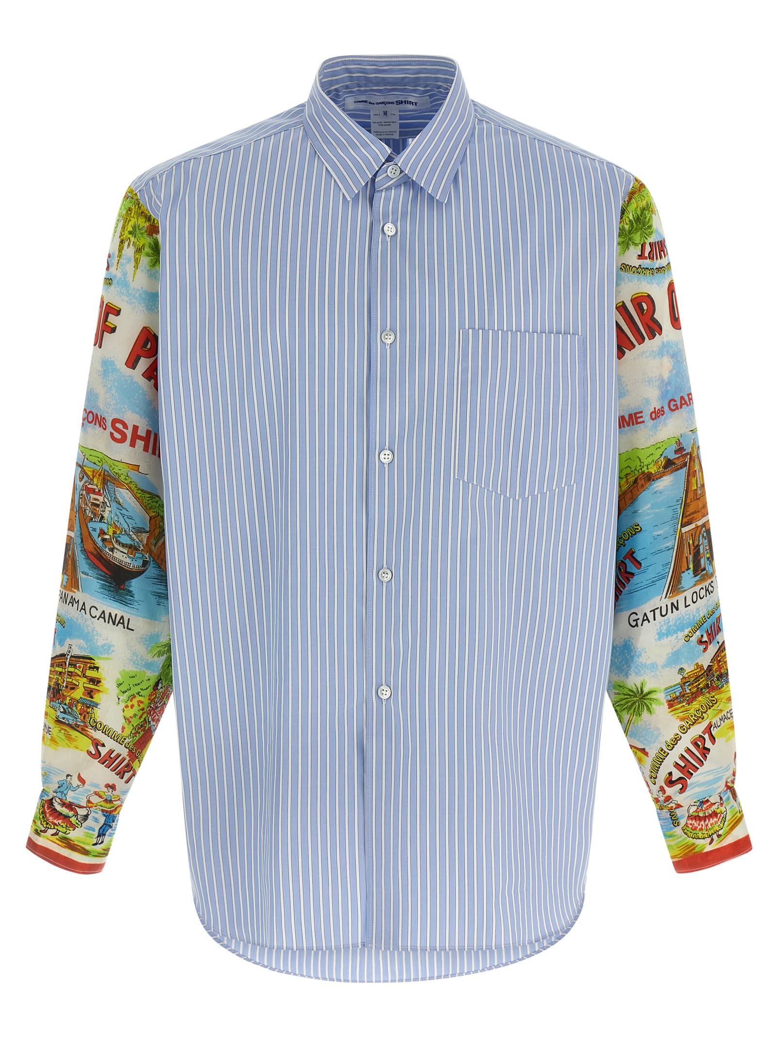 Comme Des Garçons Shirt Patterned Sleeve Shirt Shirt And Blouse Multicolor In Multi