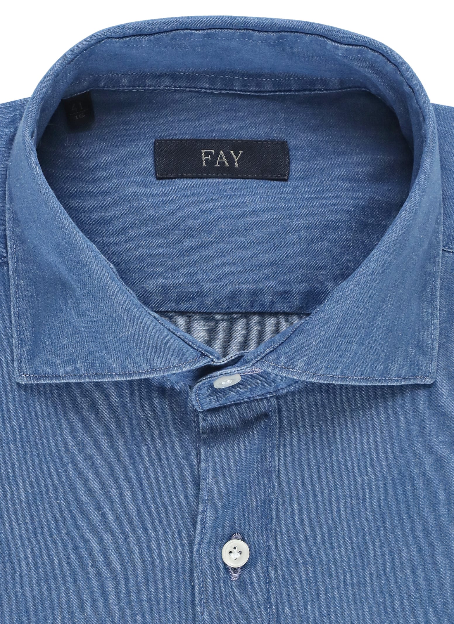 Shop Fay Denim Shirt In Blue