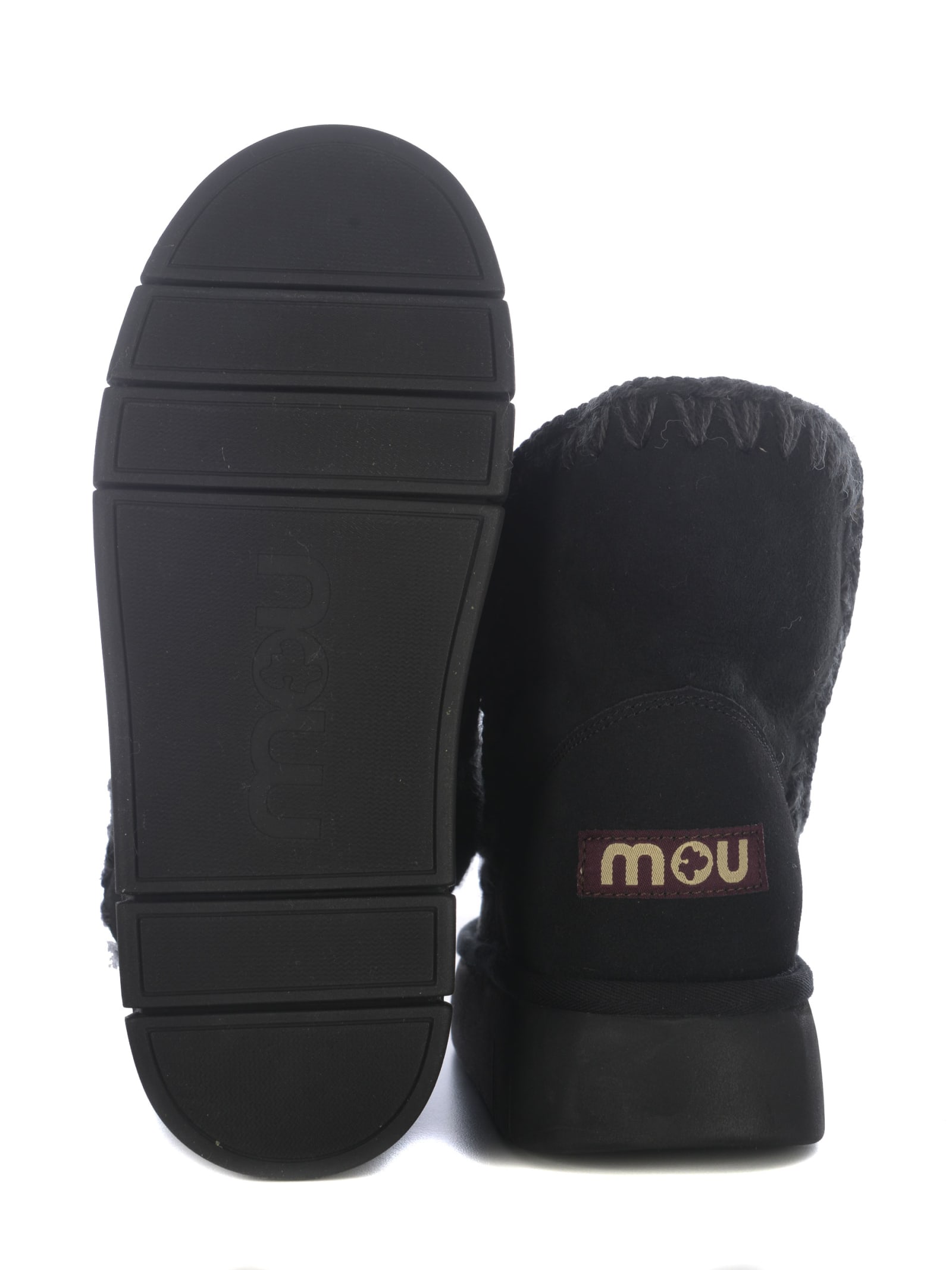 Shop Mou Boots  Eskimo18 Bounce Made Of Suede In Black