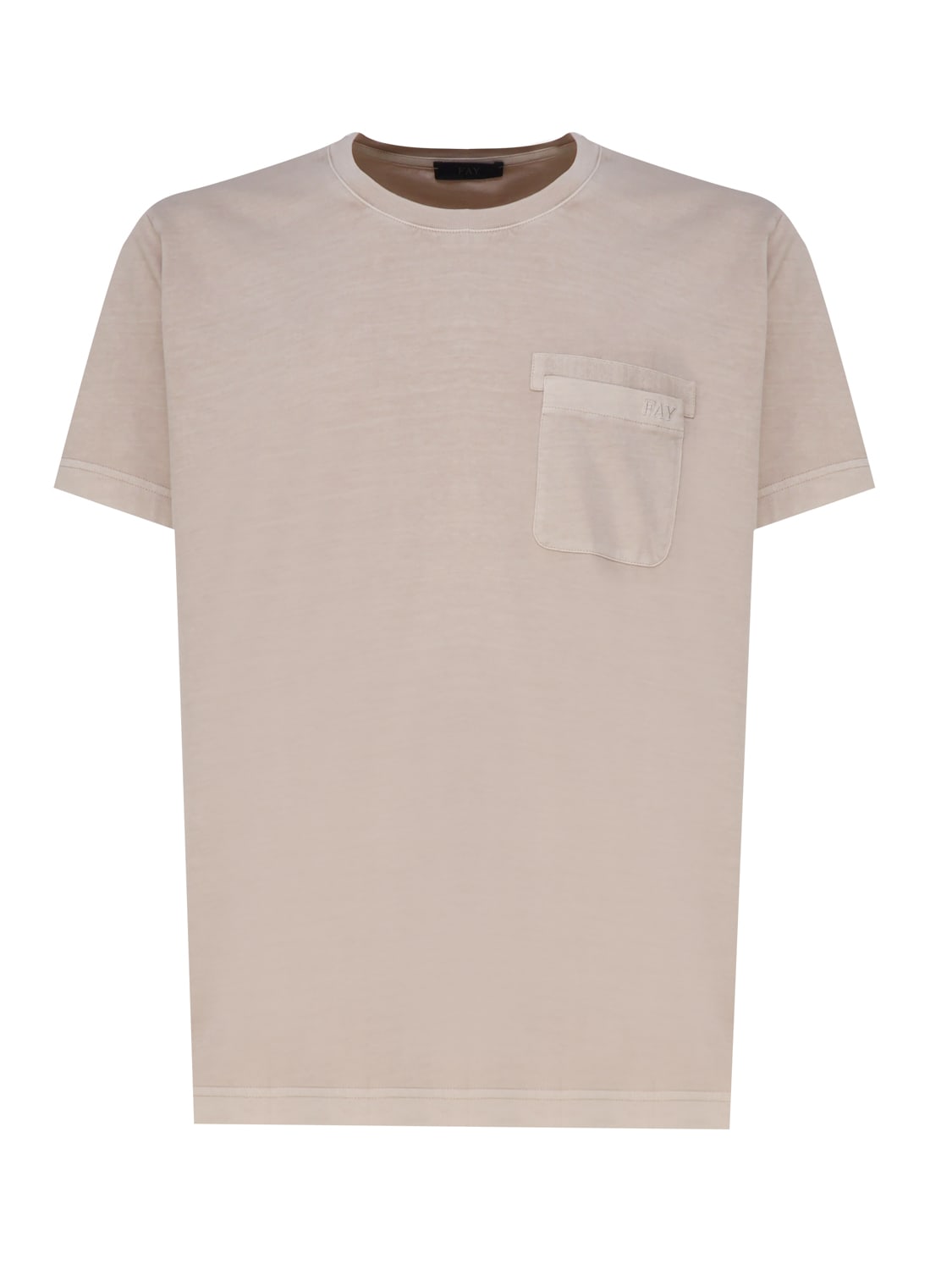 Shop Fay T-shirt In Cotton In Beige
