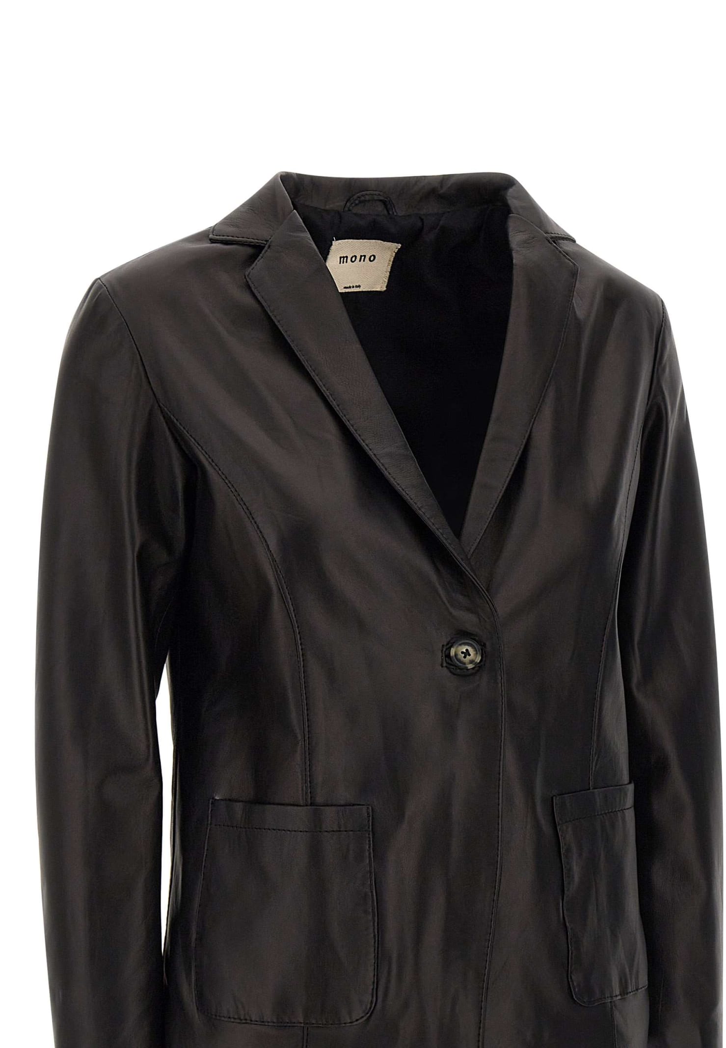 Shop Mono Ginger Leather Jacket In Black