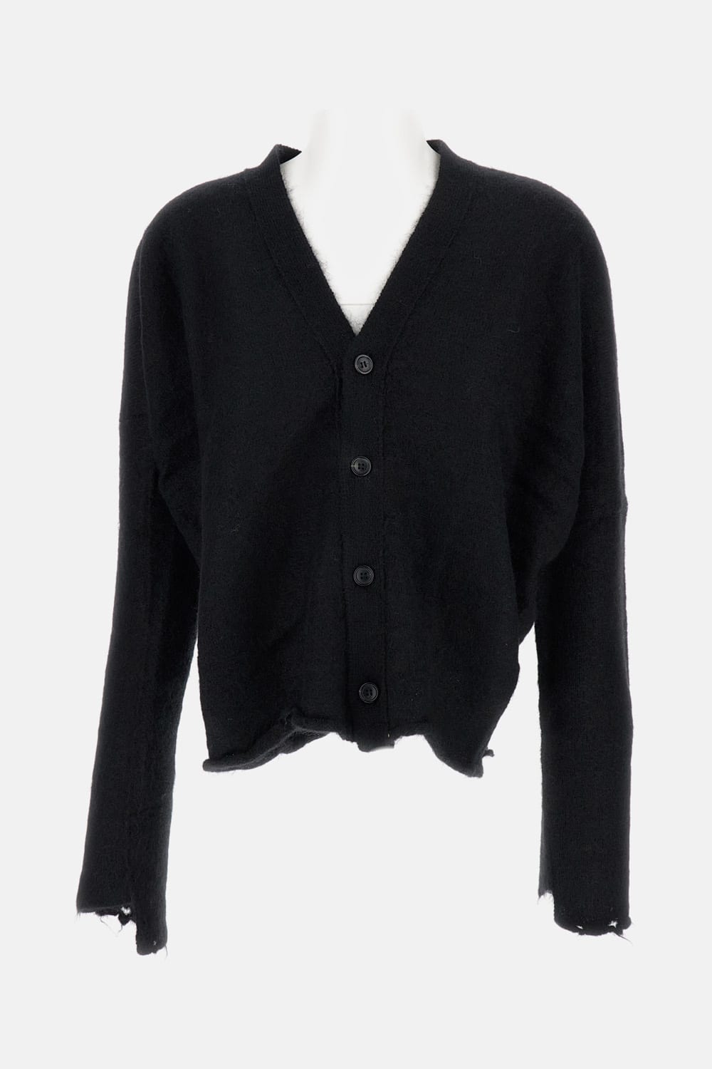 Junya Watanabe Wool Knit Blend Cardigan In Black
