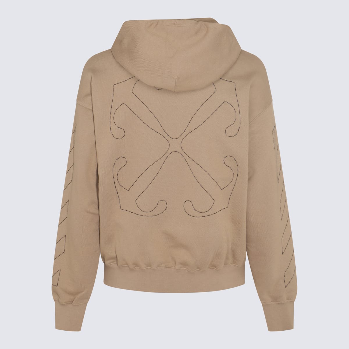 Shop Off-white Camel Cotton Sweatshirt In Brown