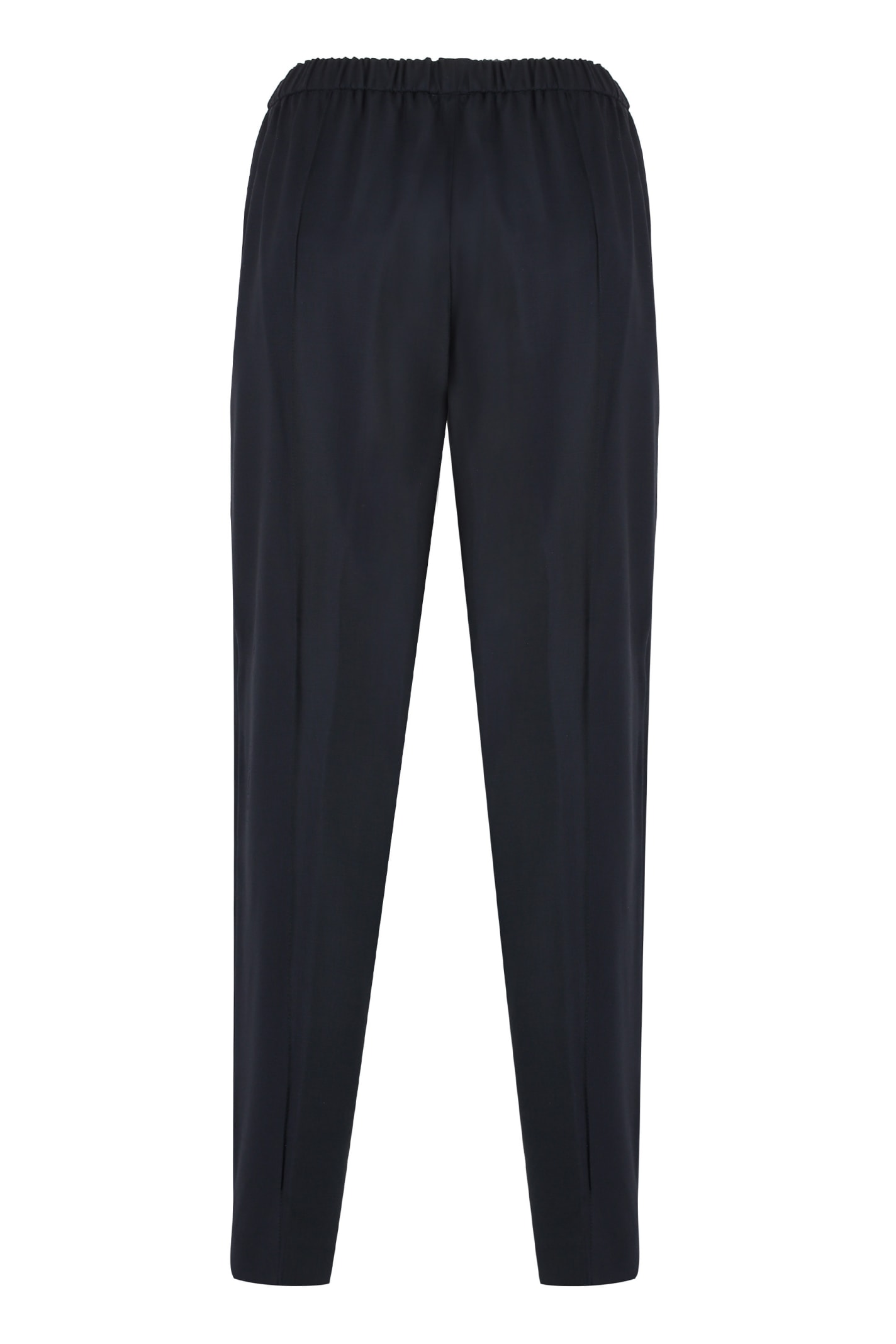 Shop Fabiana Filippi Wool Blend Trousers In Blue