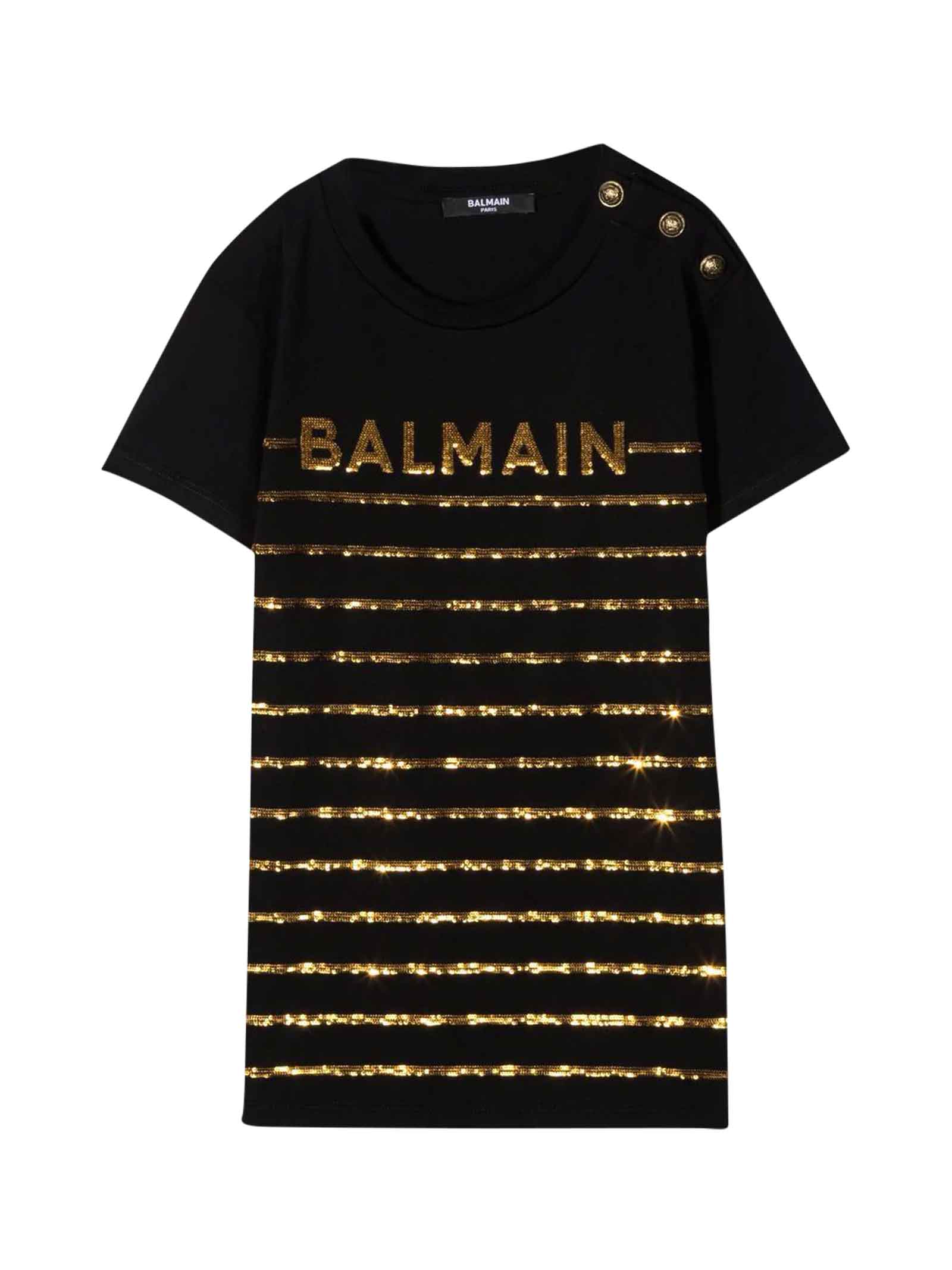 BALMAIN BLACK T-SHIRT,6O8061OB690 930