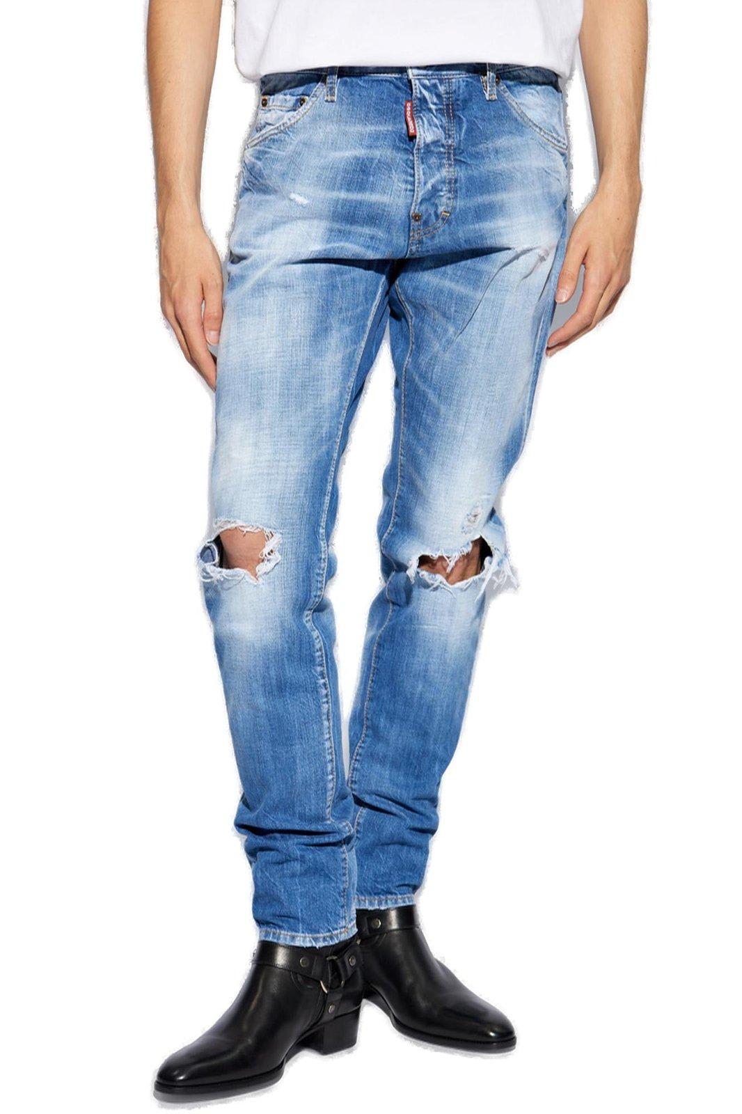 Shop Dsquared2 Cool Guy Distressed Jeans In Blue