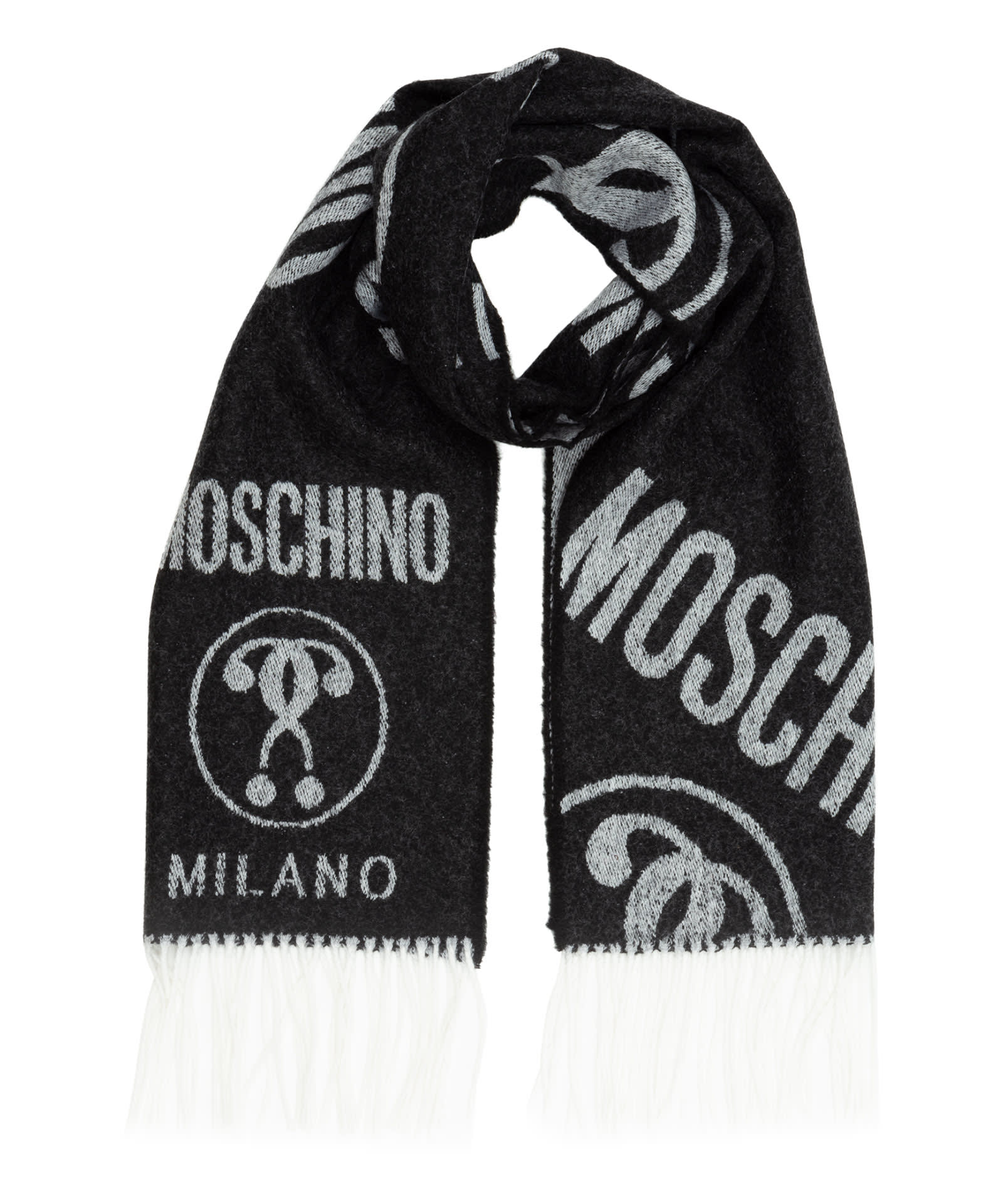 MOSCHINO DOUBLE QUESTION MARK WOOL SCARF