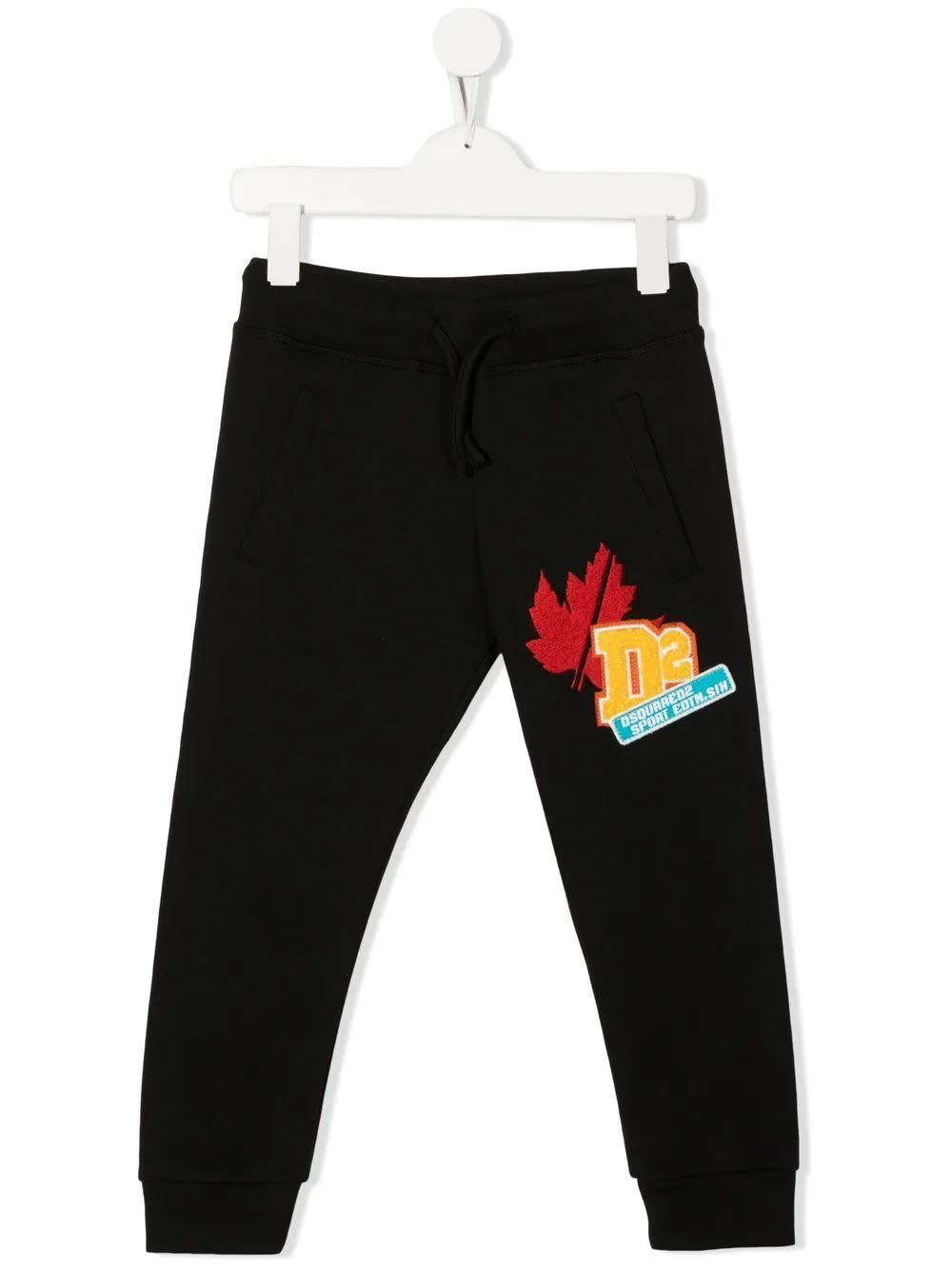 Dsquared2 Kids Black Joggers With Patch D2kids Sport Edtn.06
