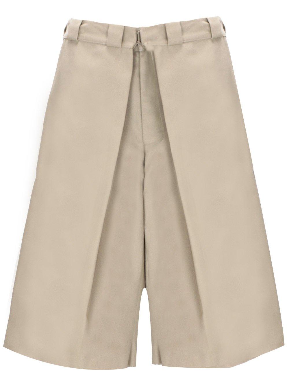 Shop Givenchy Raw Bottom Chino Bermuda Shorts In Beige