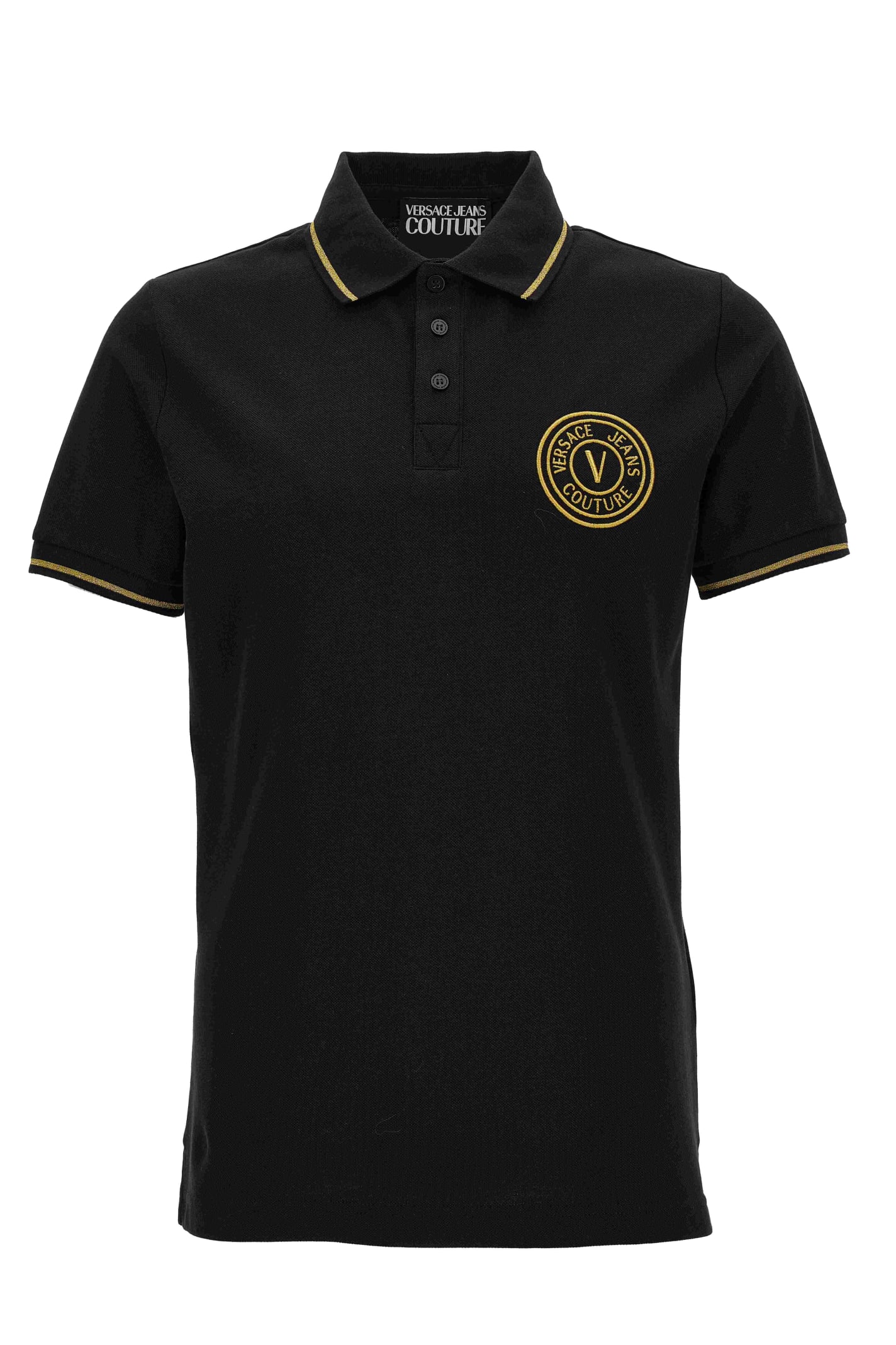 Shop Versace Jeans Couture Polo In Black