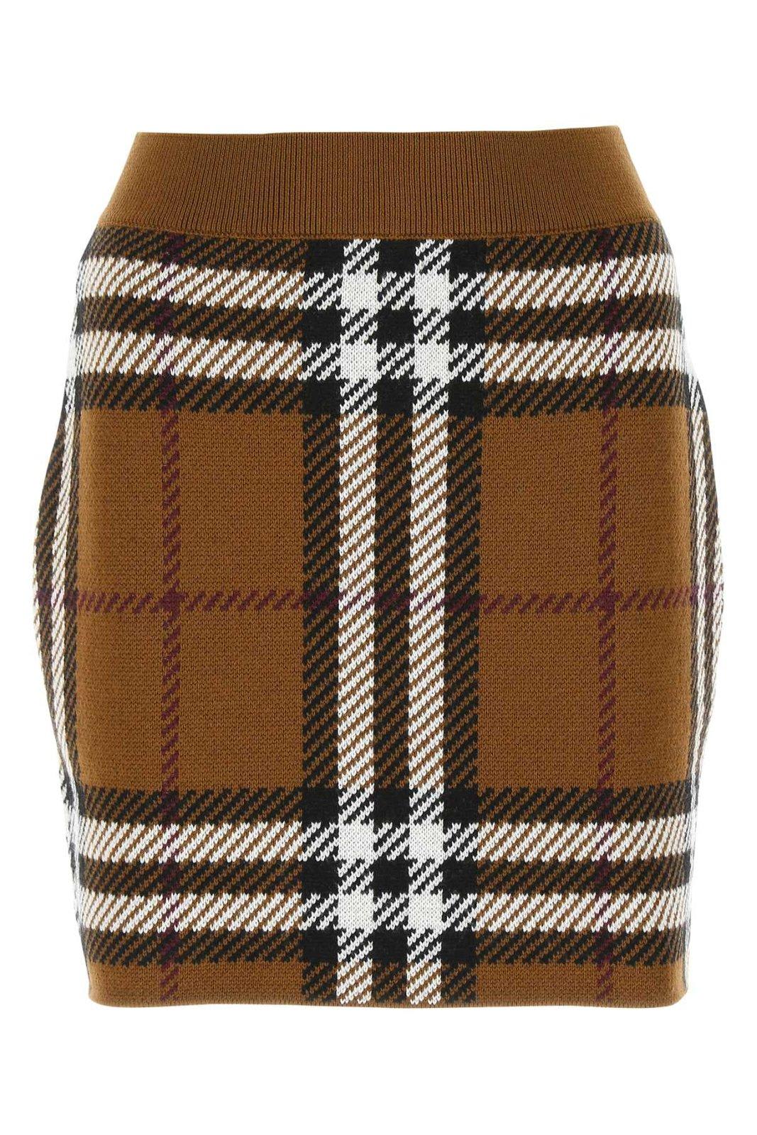 BURBERRY EXAGGERATED CHECK PATTERN MINI SKIRT