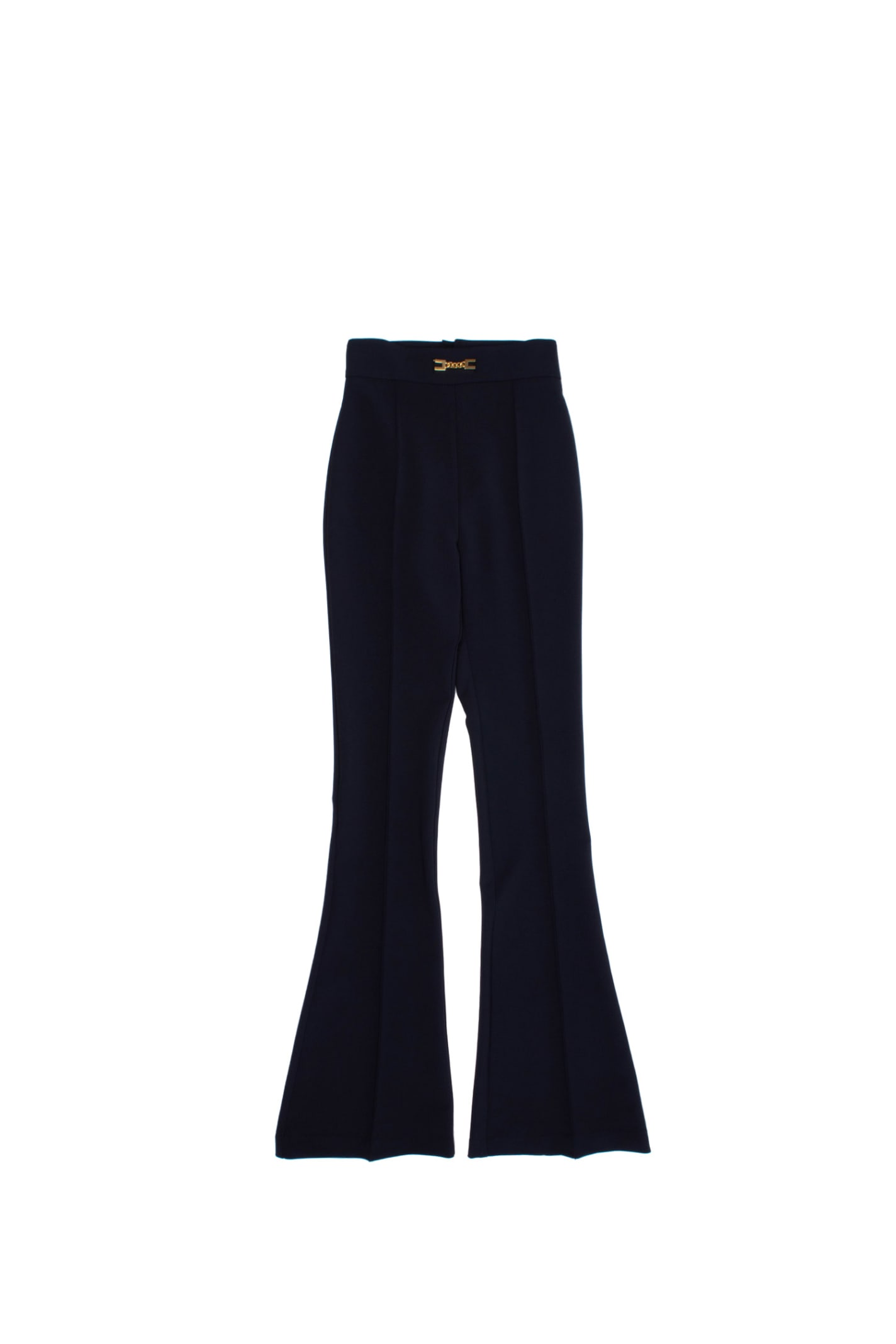 Elisabetta Franchi Boot Cut Pants In Double Layer Crepe Fabric