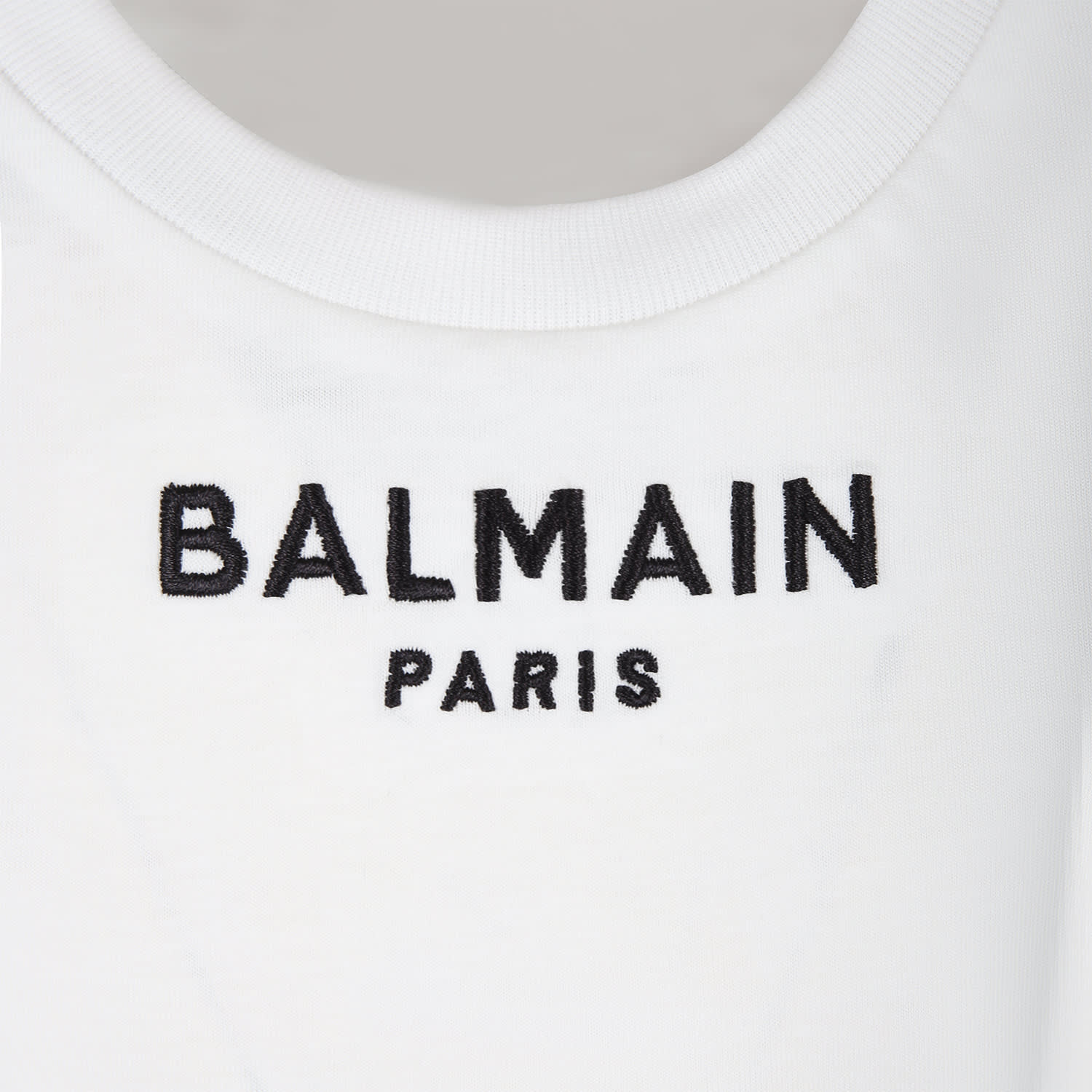 Balmain T-shirt Blanc Pour Fille Avec Logo In White