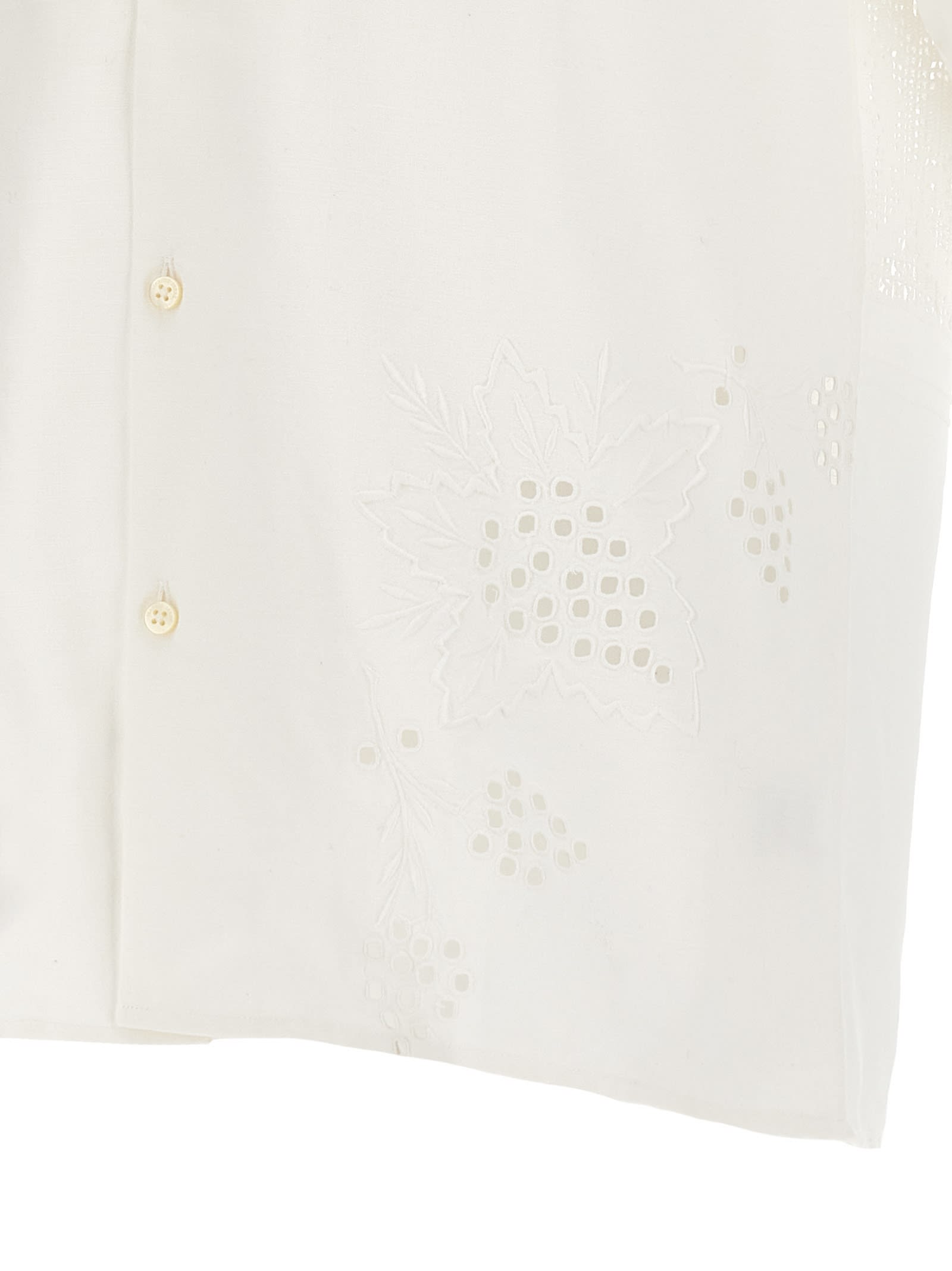 Shop Marine Serre Household Linens Shirt In White